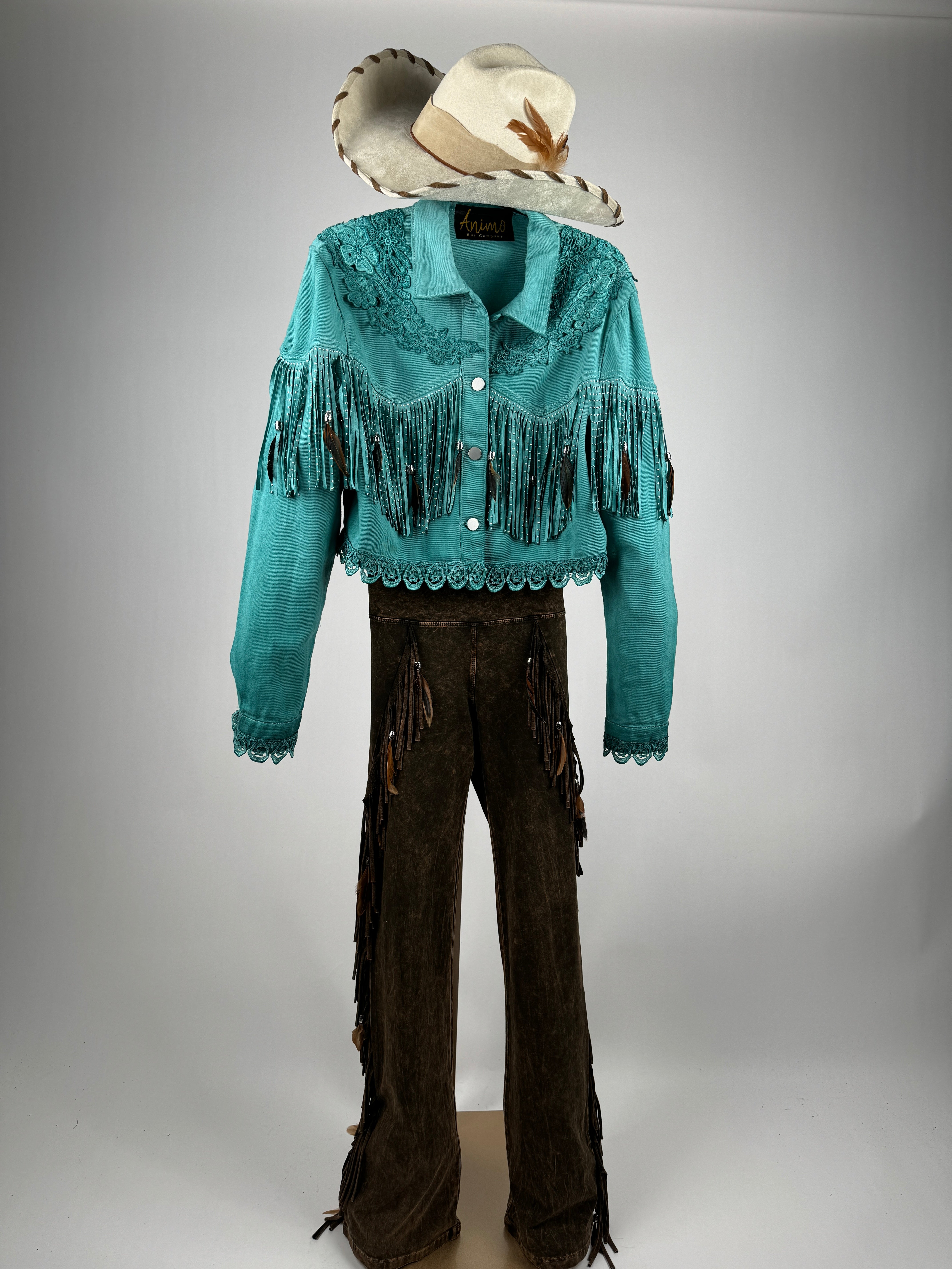 Distressed Chap Fringe Pants