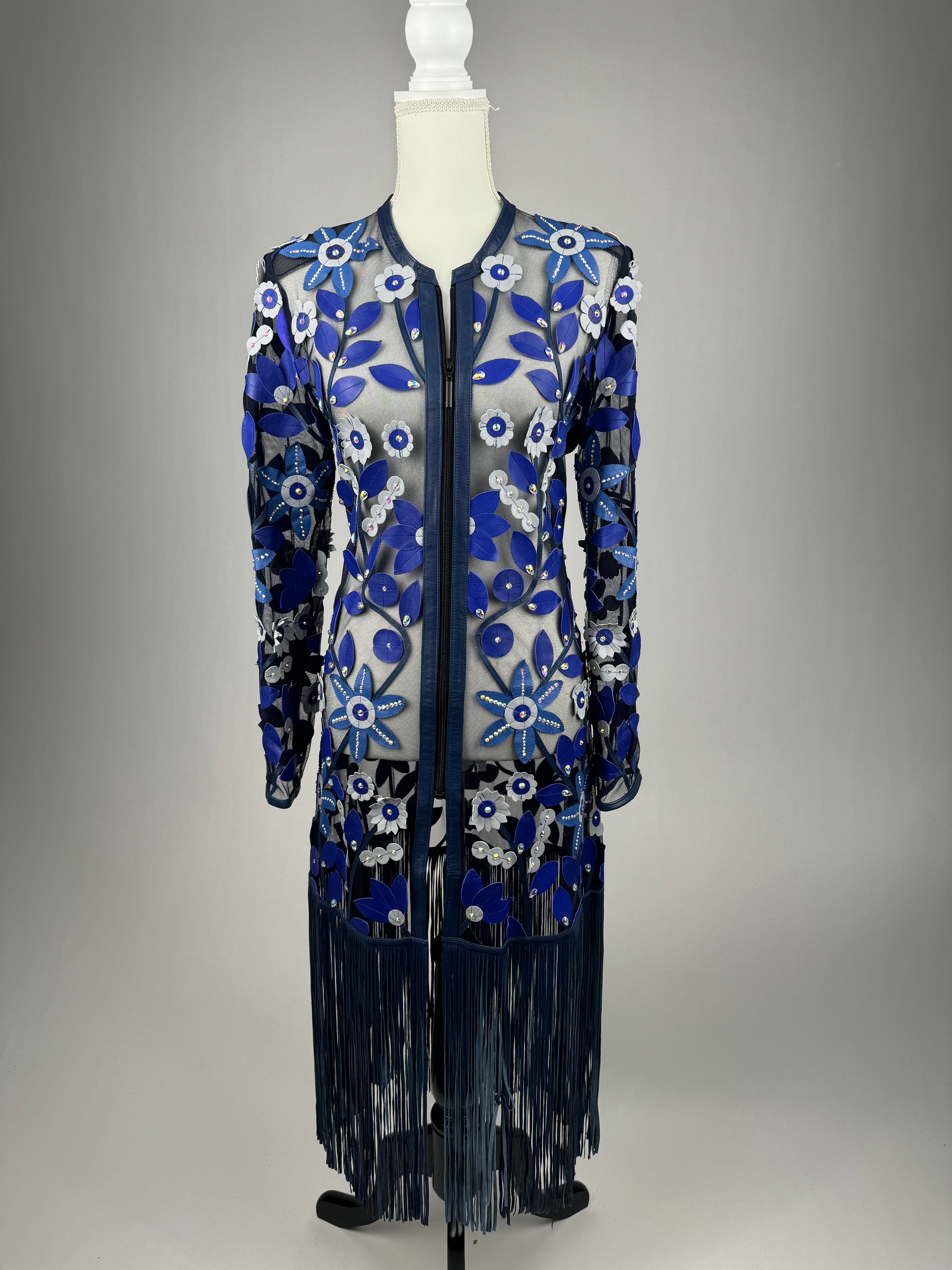 Floral Fringe Long Sleeve Jacket