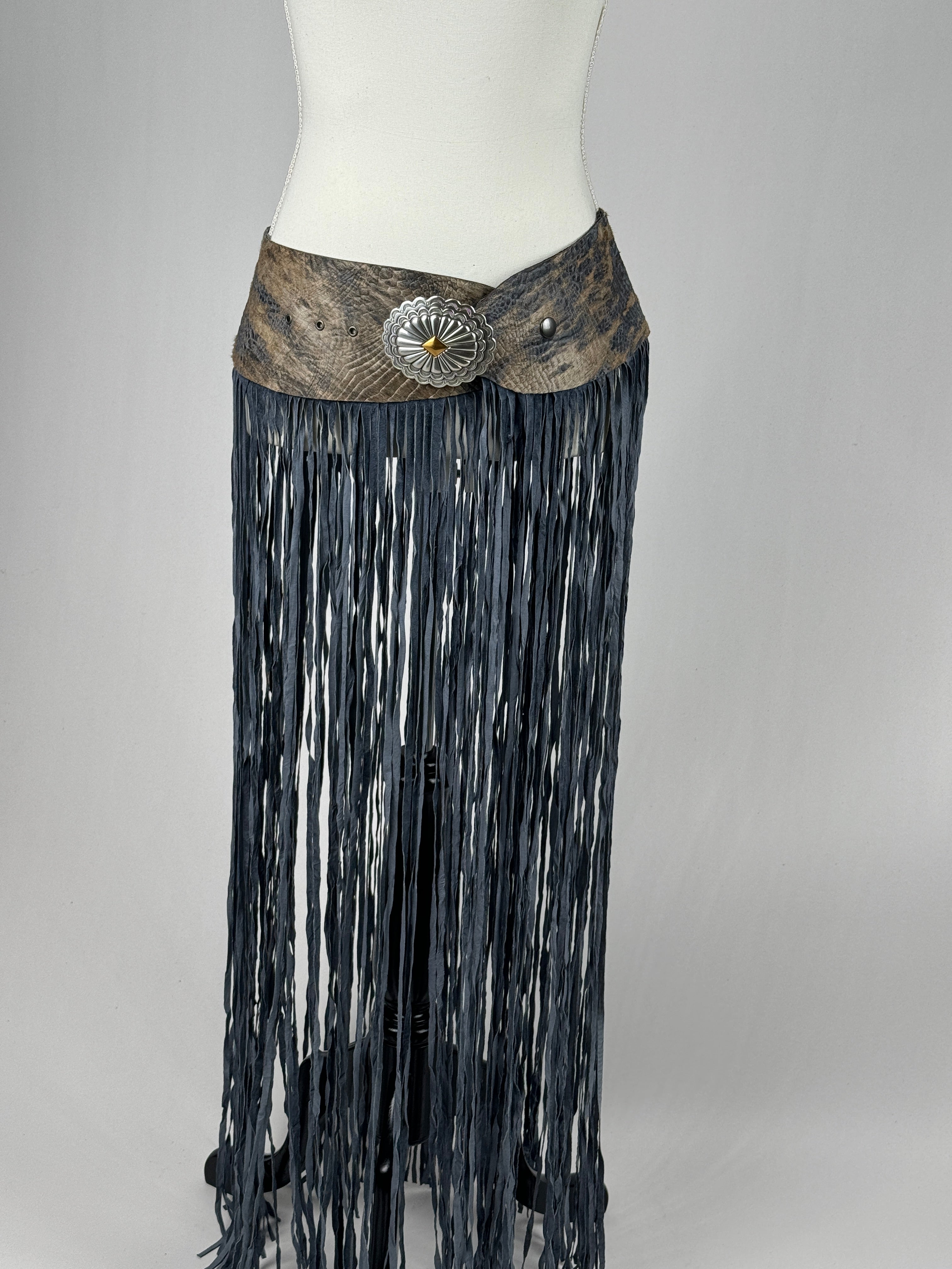 Crocodile Fringe Belt