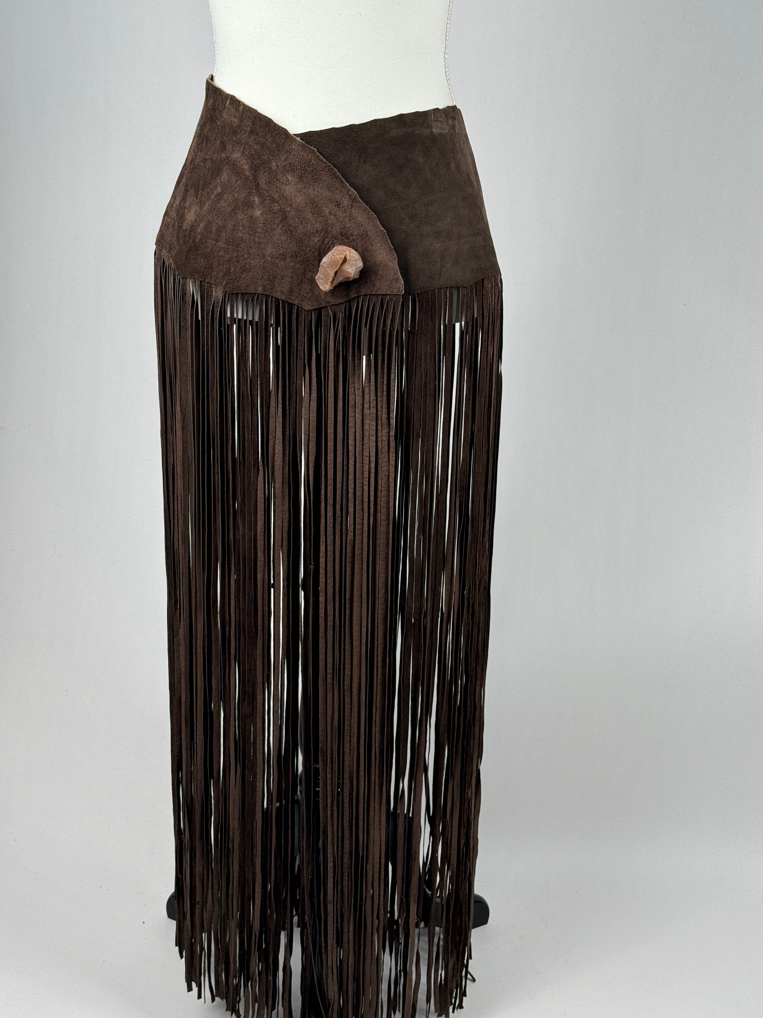 Long Suede Fringe Belt