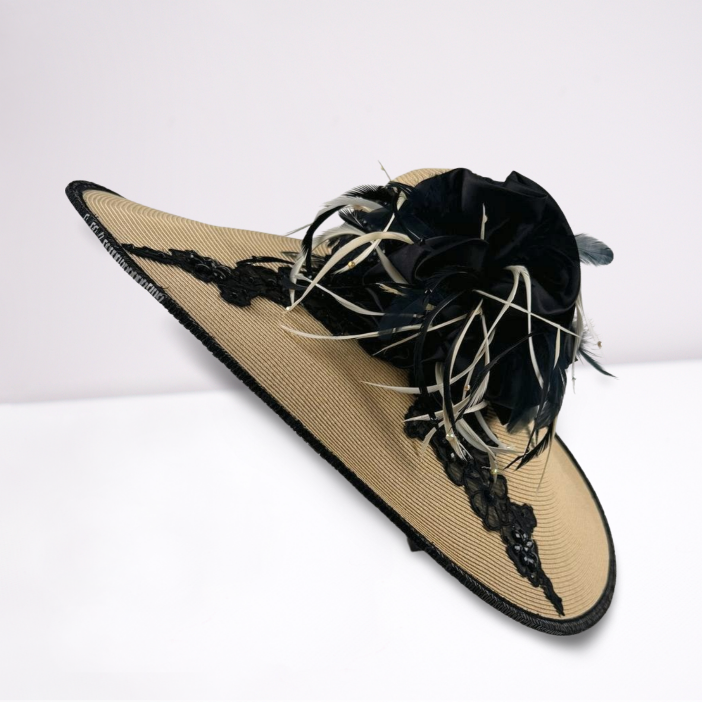 Natural Black Brim Derby Hat-Animo Hat Company