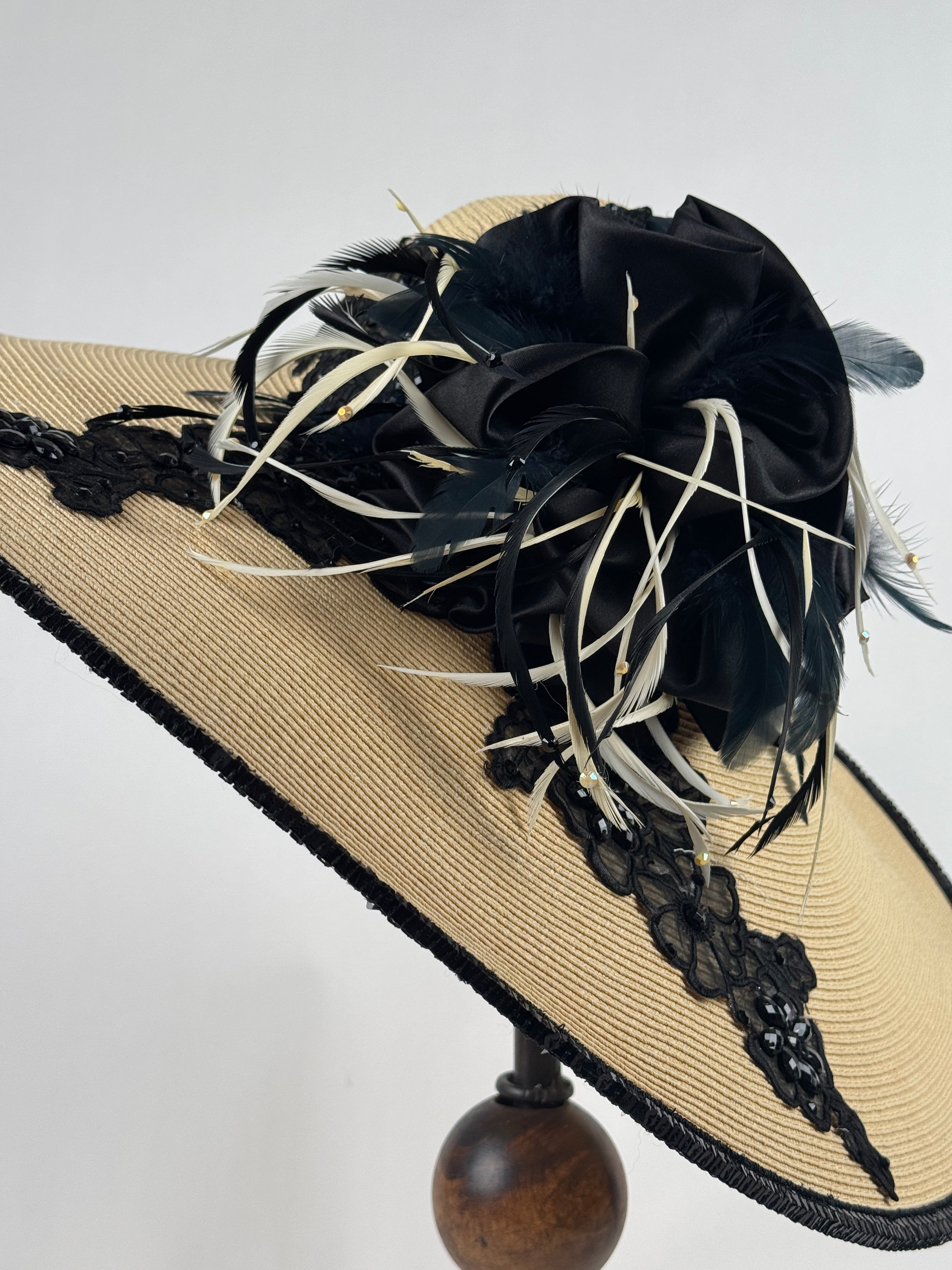 Natural Black Brim Derby Hat-Animo Hat Company