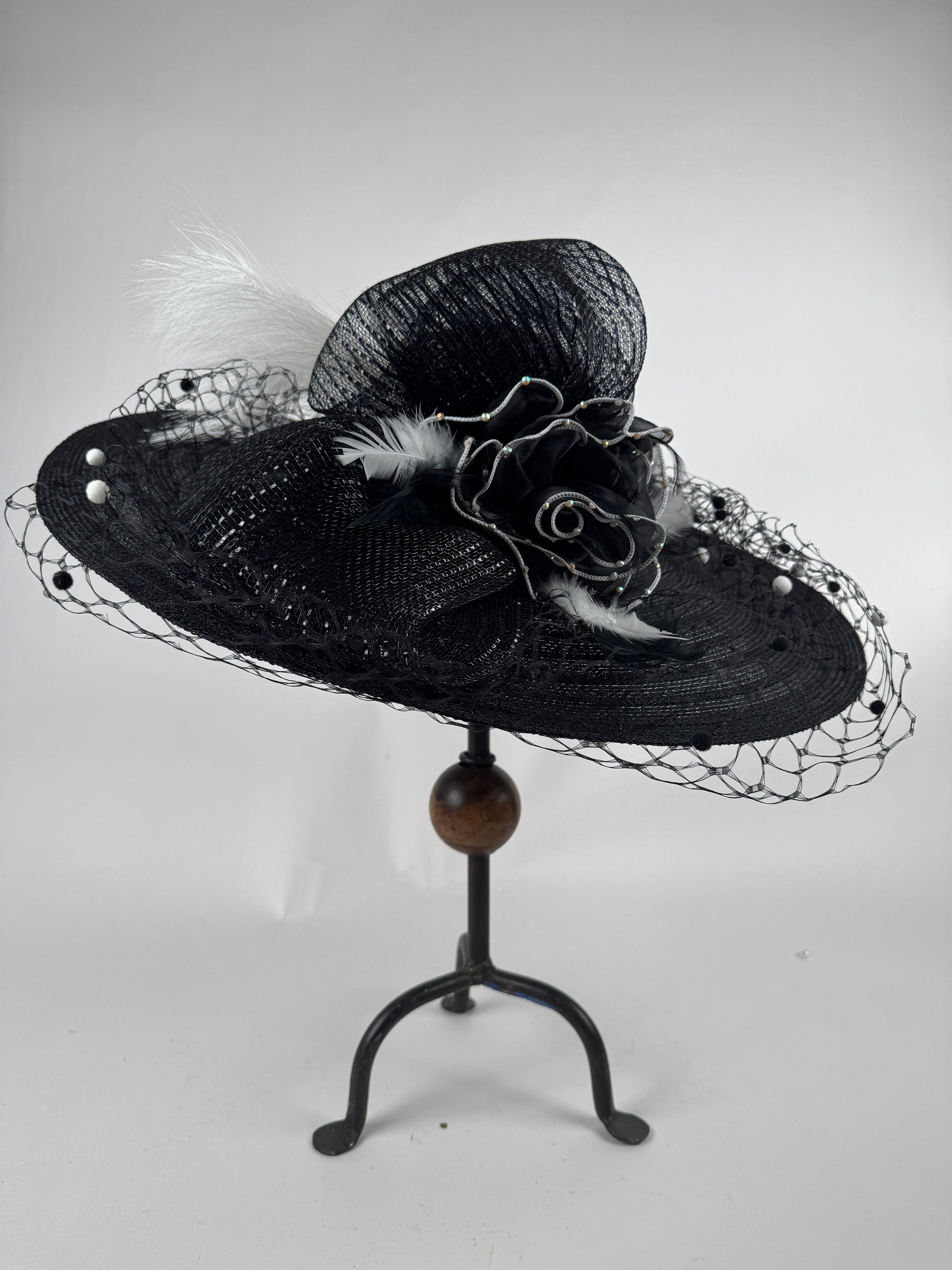 Black White Brim Derby Hat-Animo Hat Company