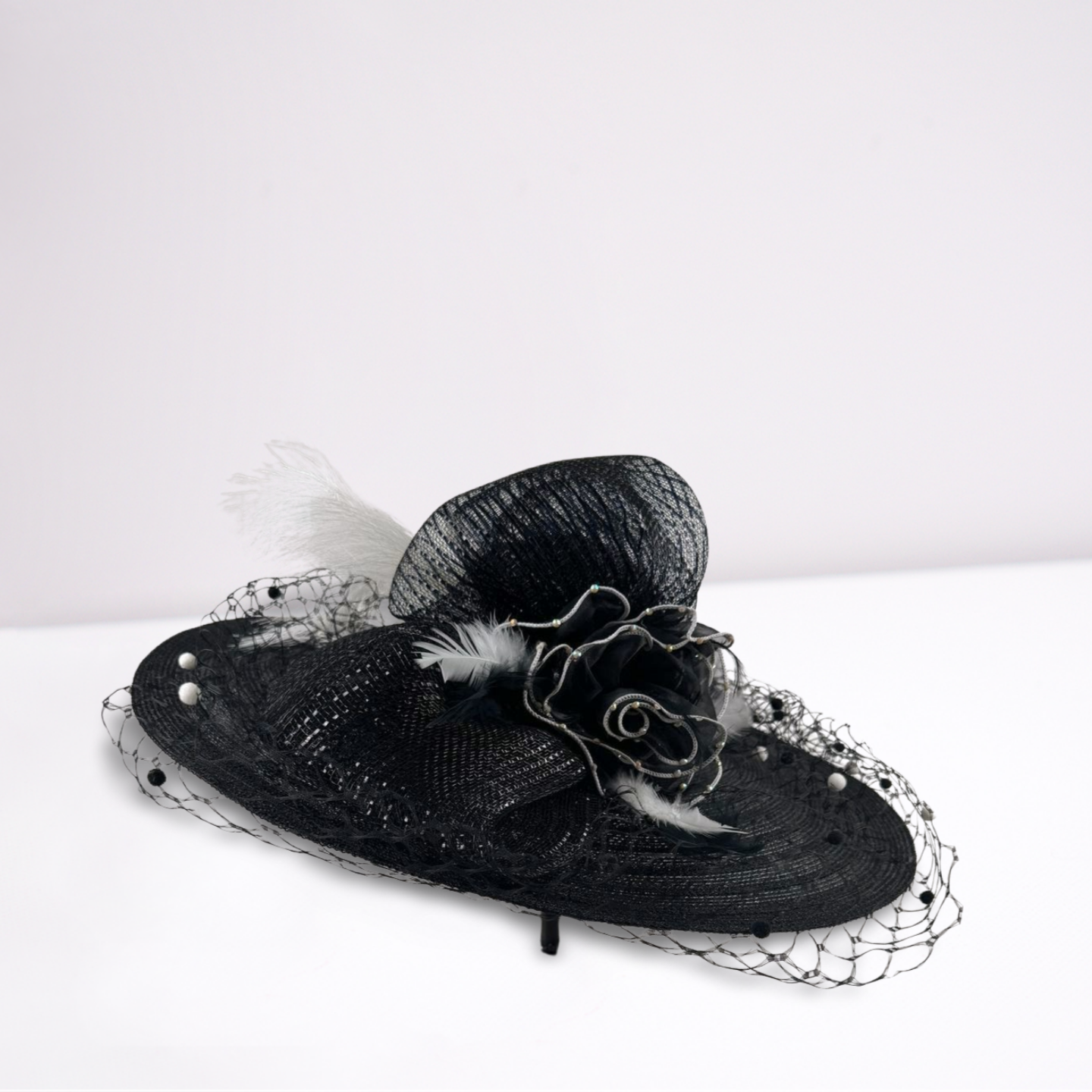 Black White Brim Derby Hat-Animo Hat Company