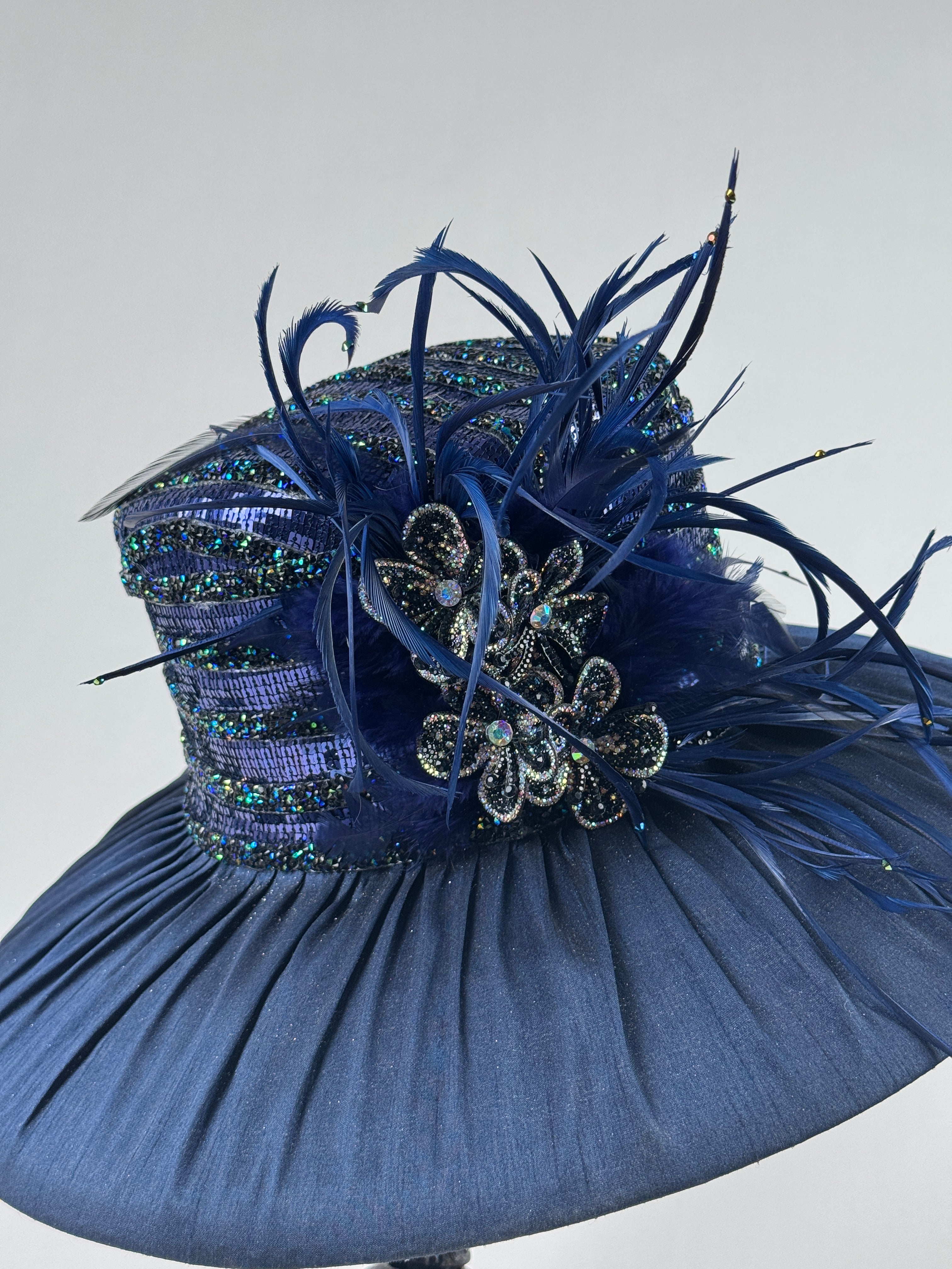 Royal Blue Crystal Crown Derby Hat-Animo Hat Company