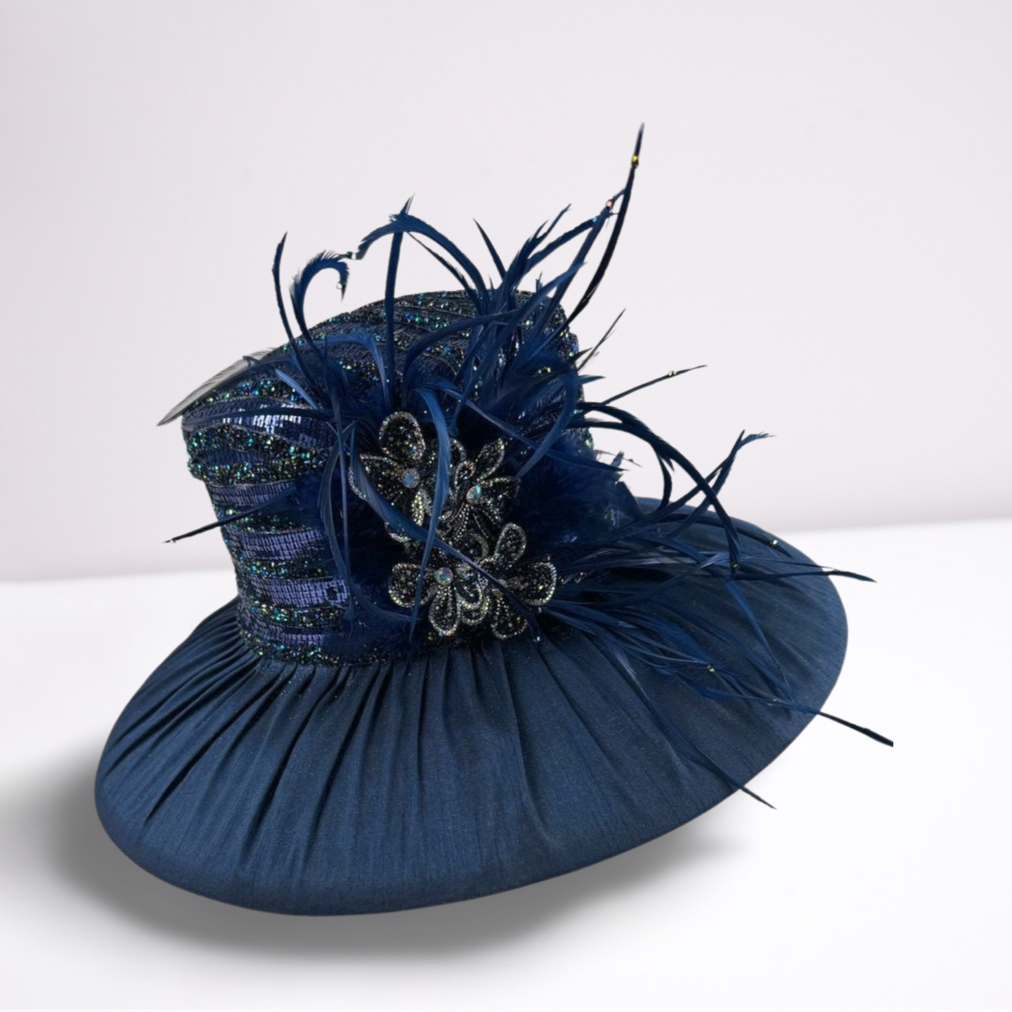 Royal Blue Crystal Crown Derby Hat-Animo Hat Company