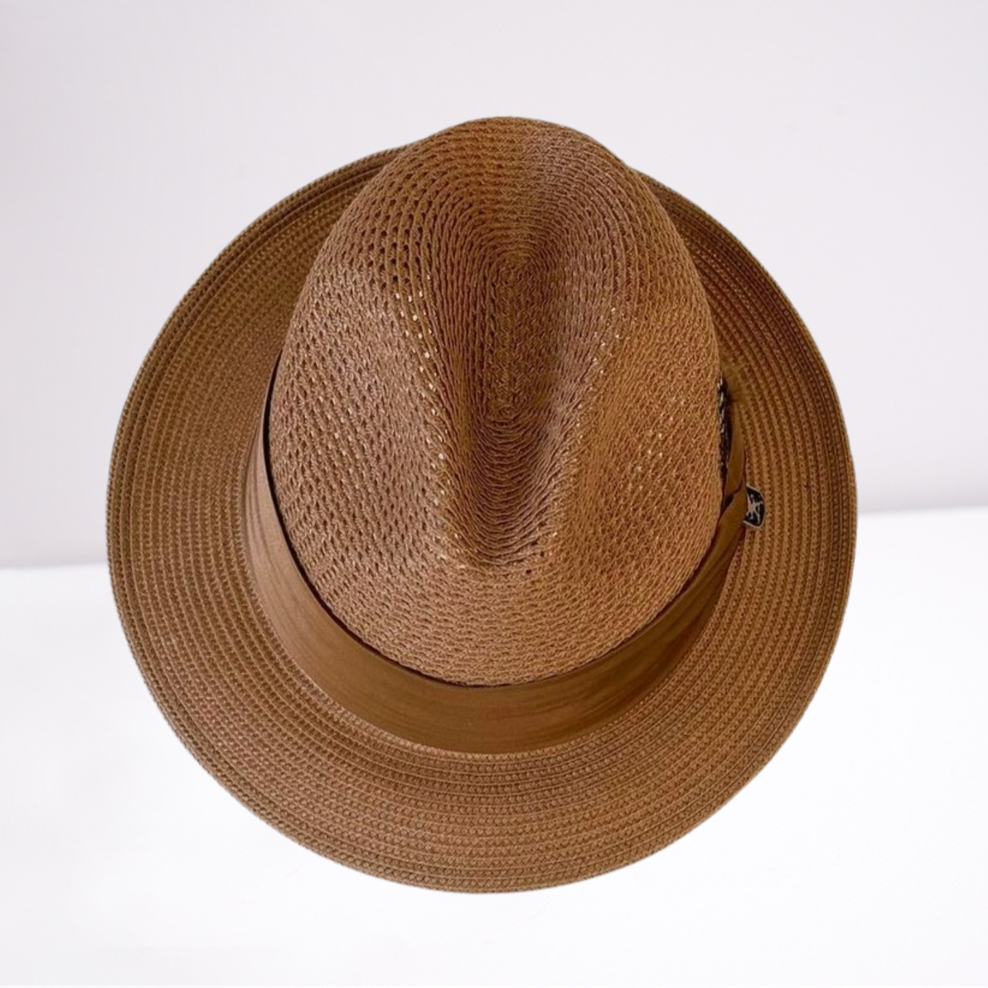 Brown Ribbon Band Mens Hat