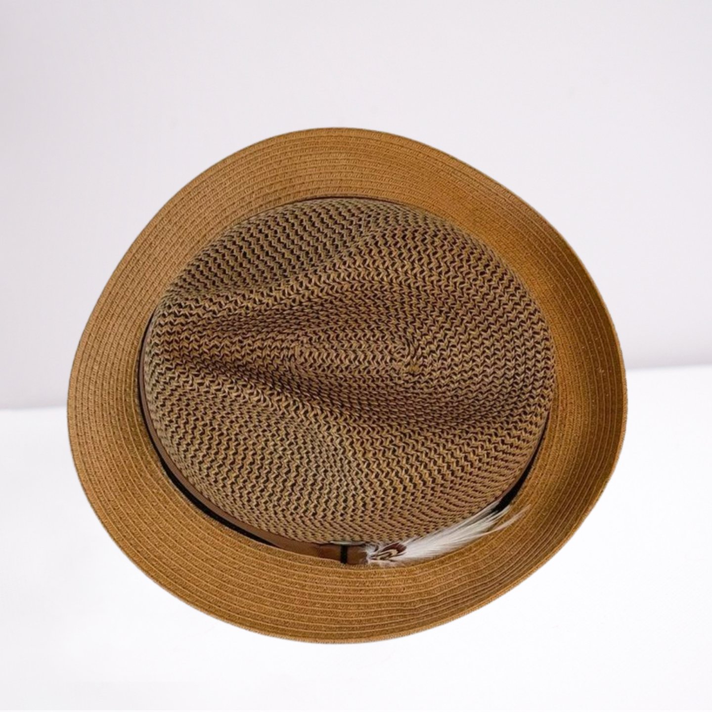 Black/Brown Ribbon Band Mens Hat
