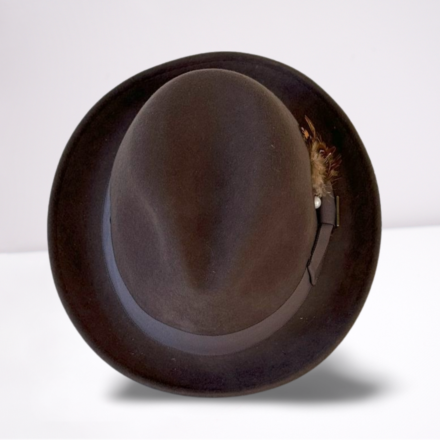 Grey Ribbon Band Fedora Mens Hat