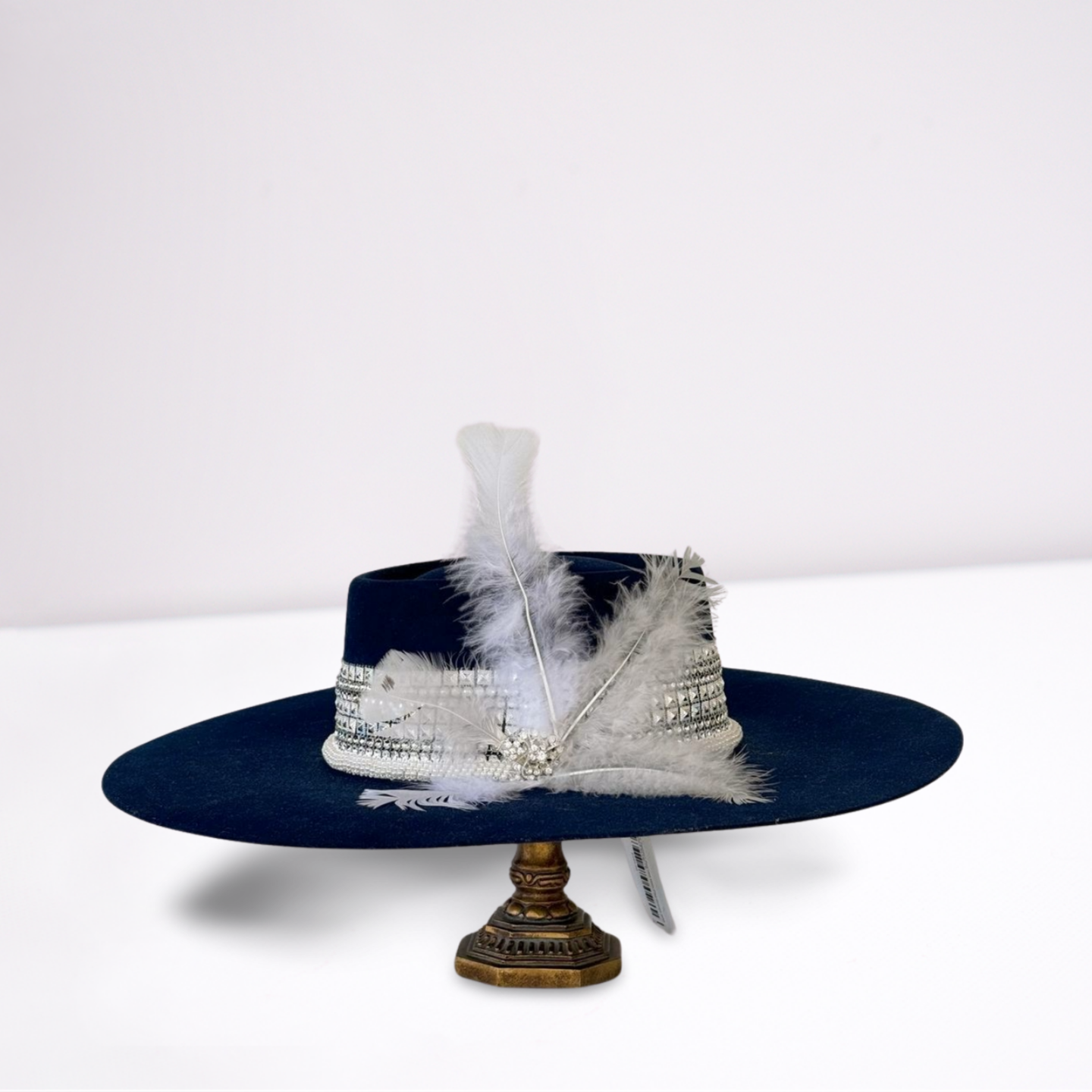 Embellished Band Wide Brim Felt Rancher Hat