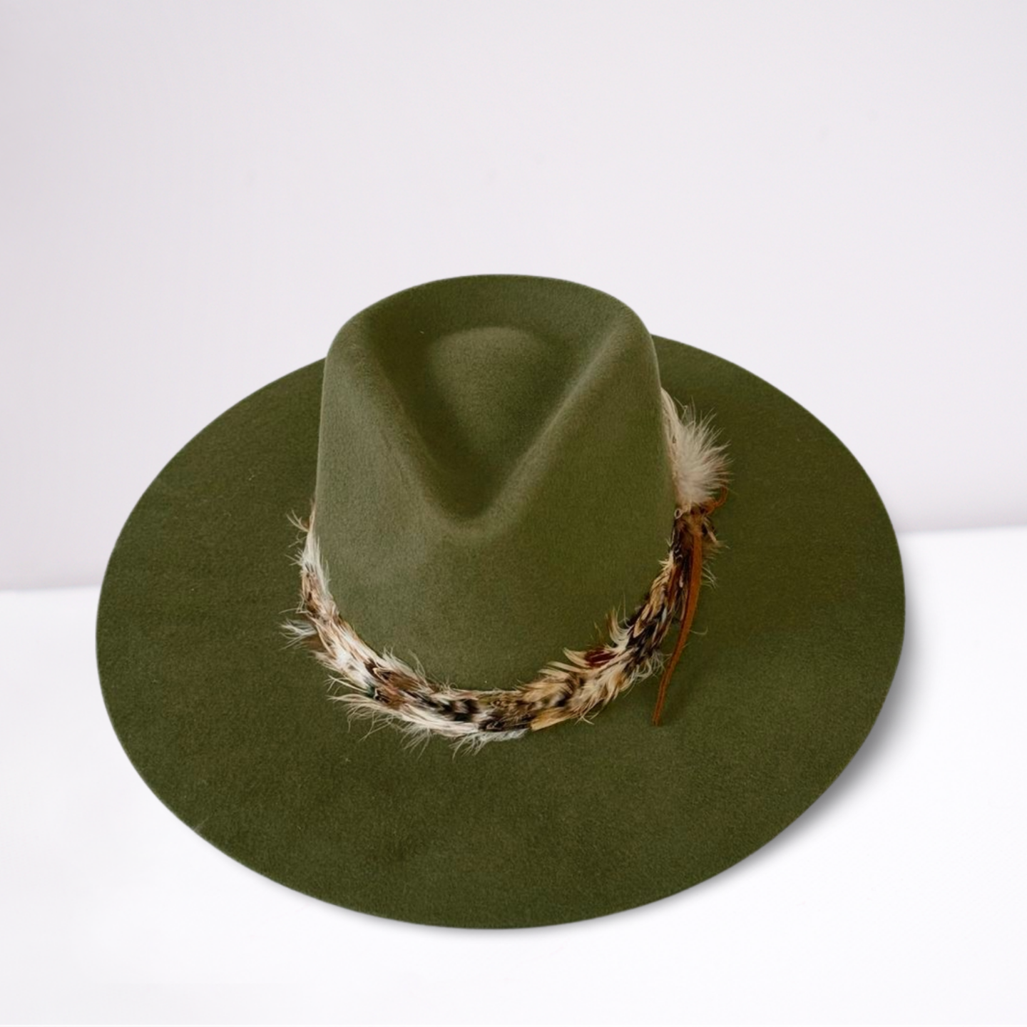Twister Feather Band Feather Olive Rancher Hat