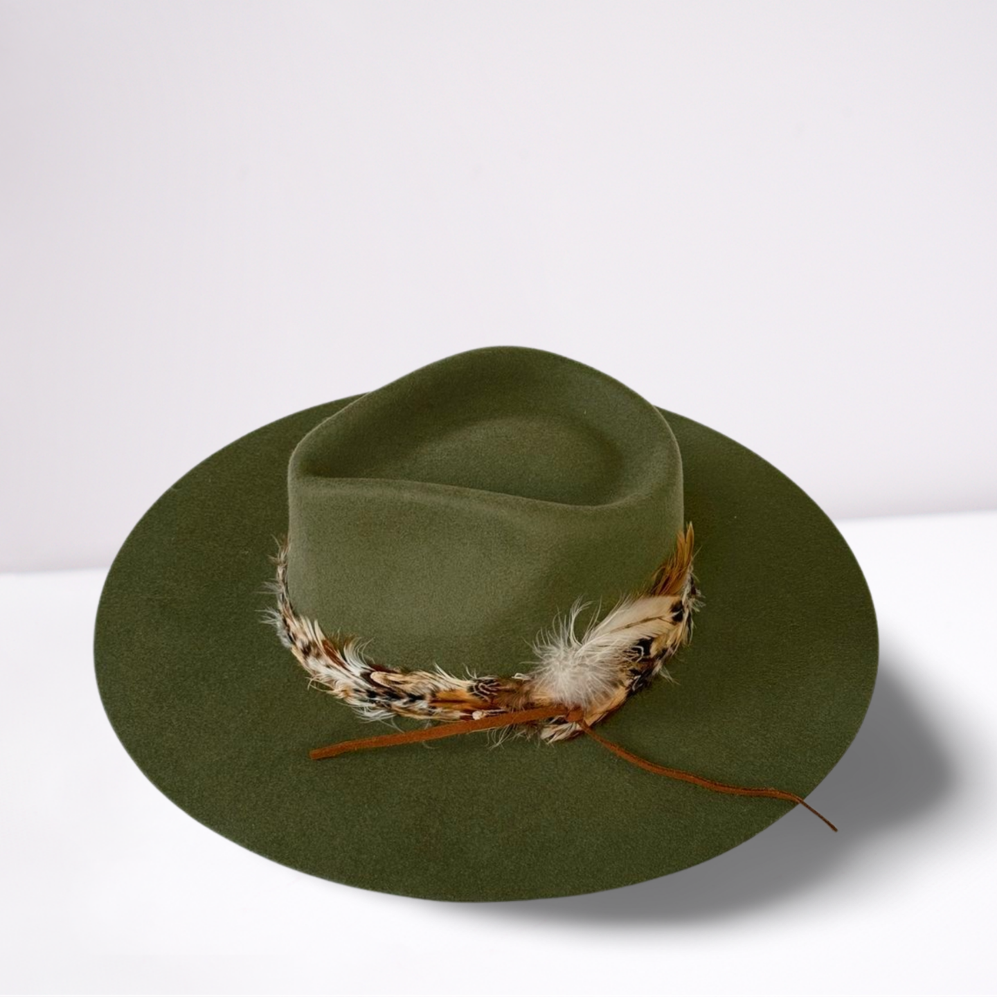 Twister Feather Band Feather Olive Rancher Hat