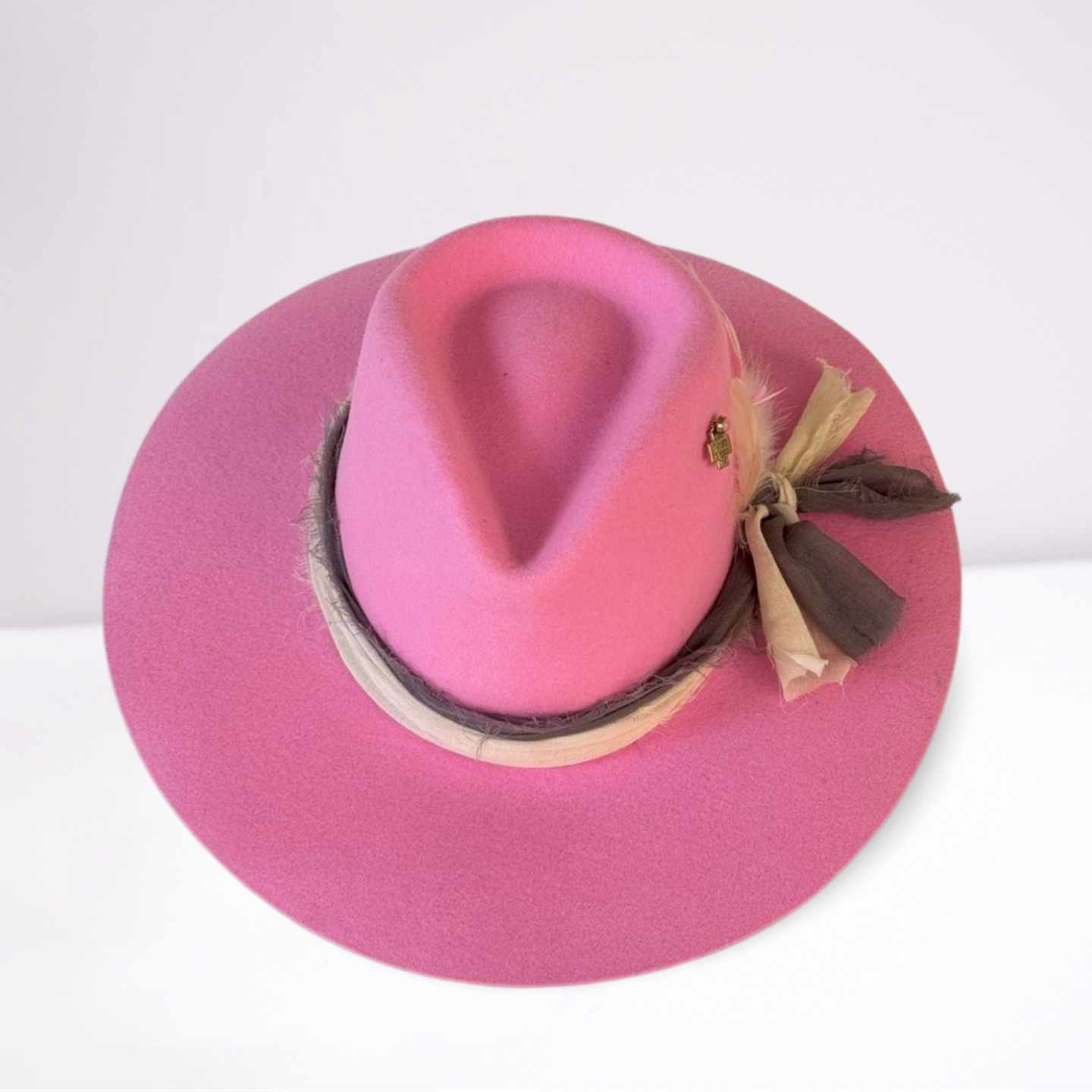 Twister Taupe/Cream Scarf Band Rancher Hat