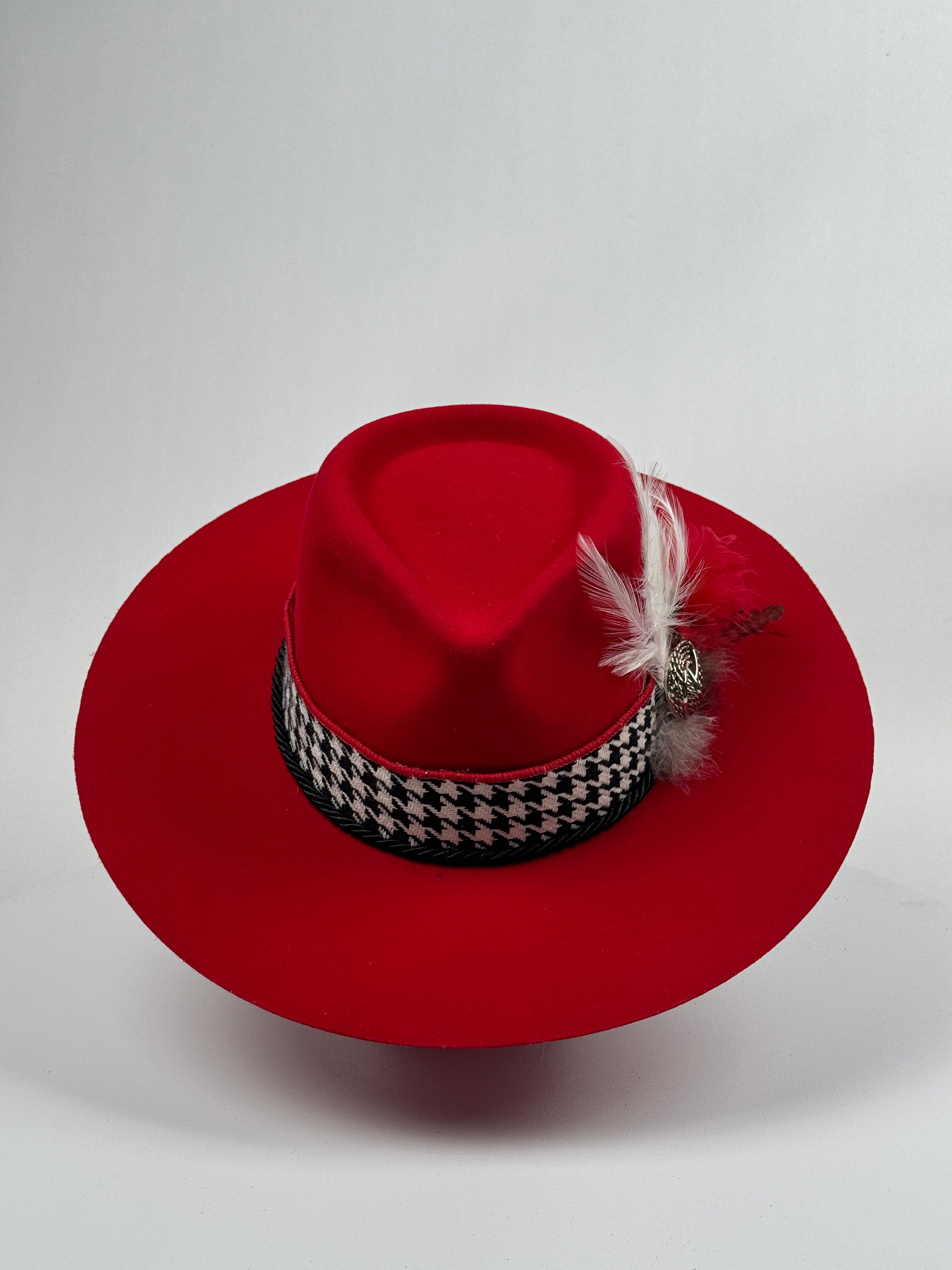 Ribbon Band Red Rancher Hat