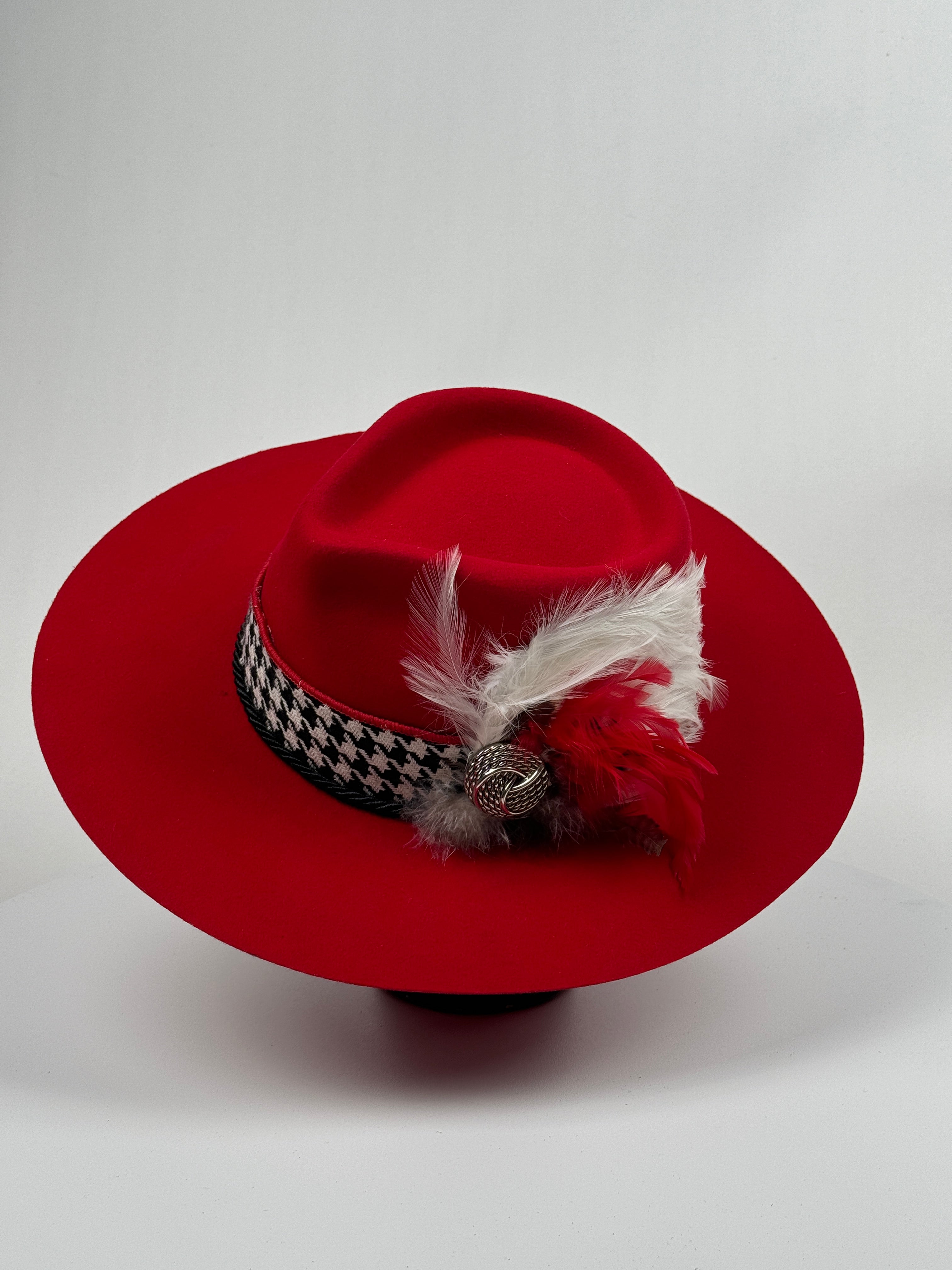 Ribbon Band Red Rancher Hat