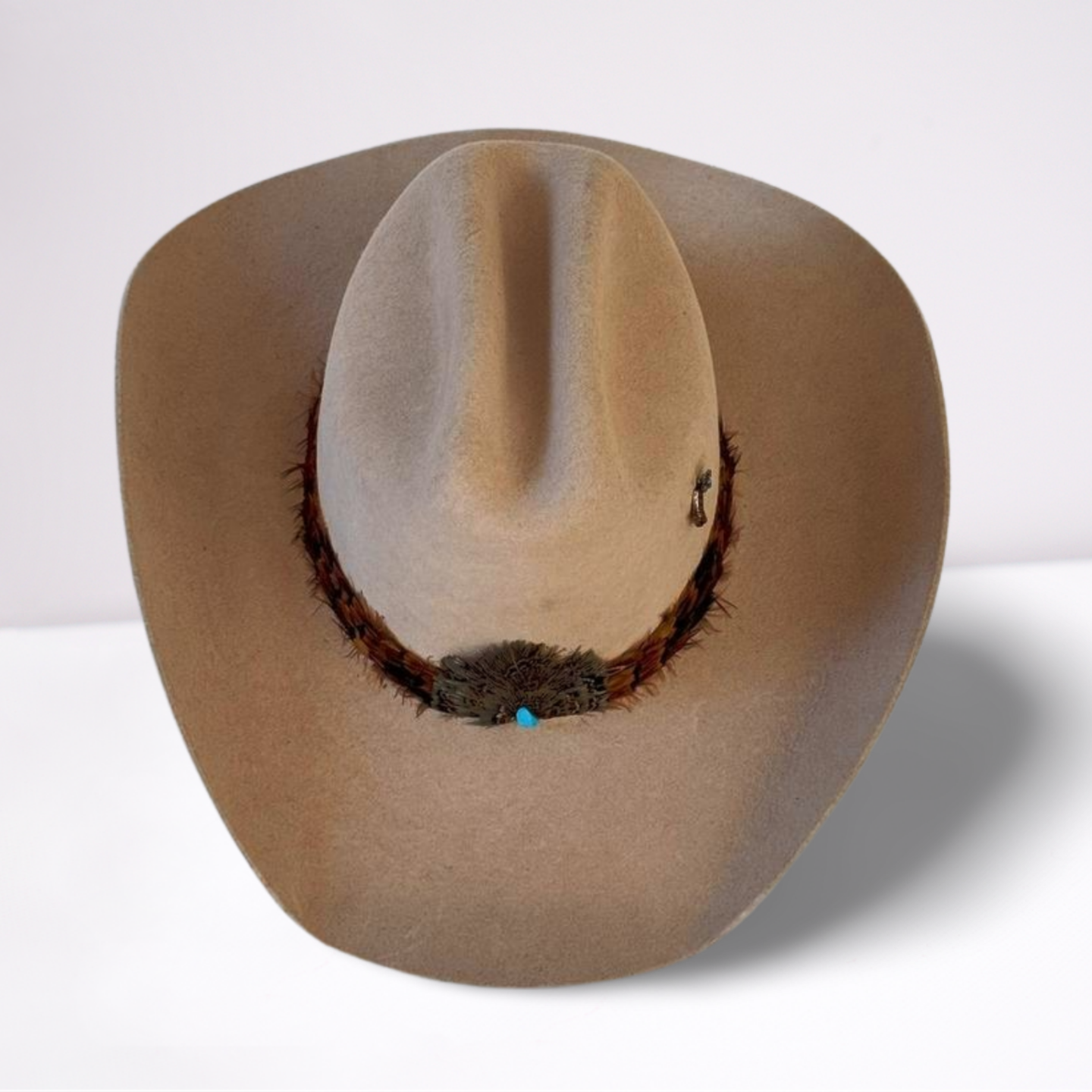 Justin Feathered Band Crown Wool Cowboy Hat
