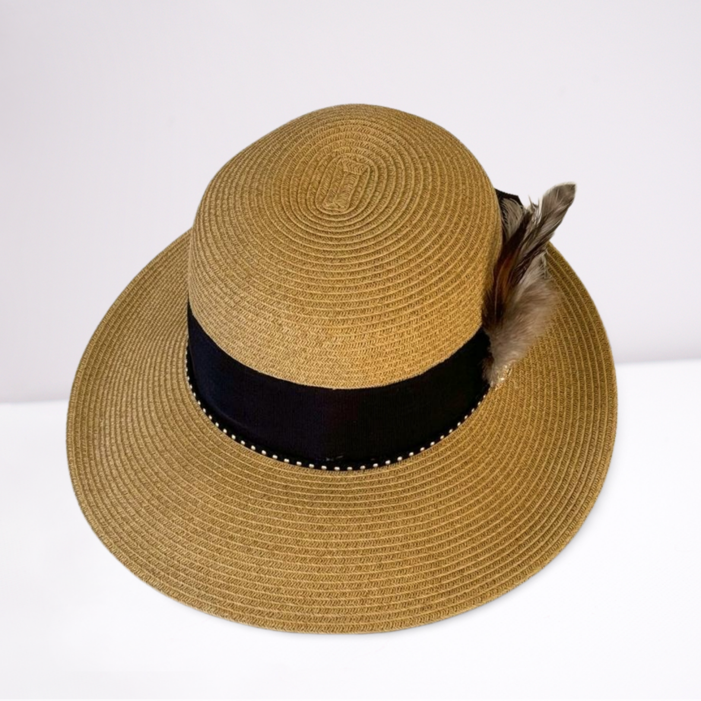 Scala Ribbon Band Fedora Summer Hat