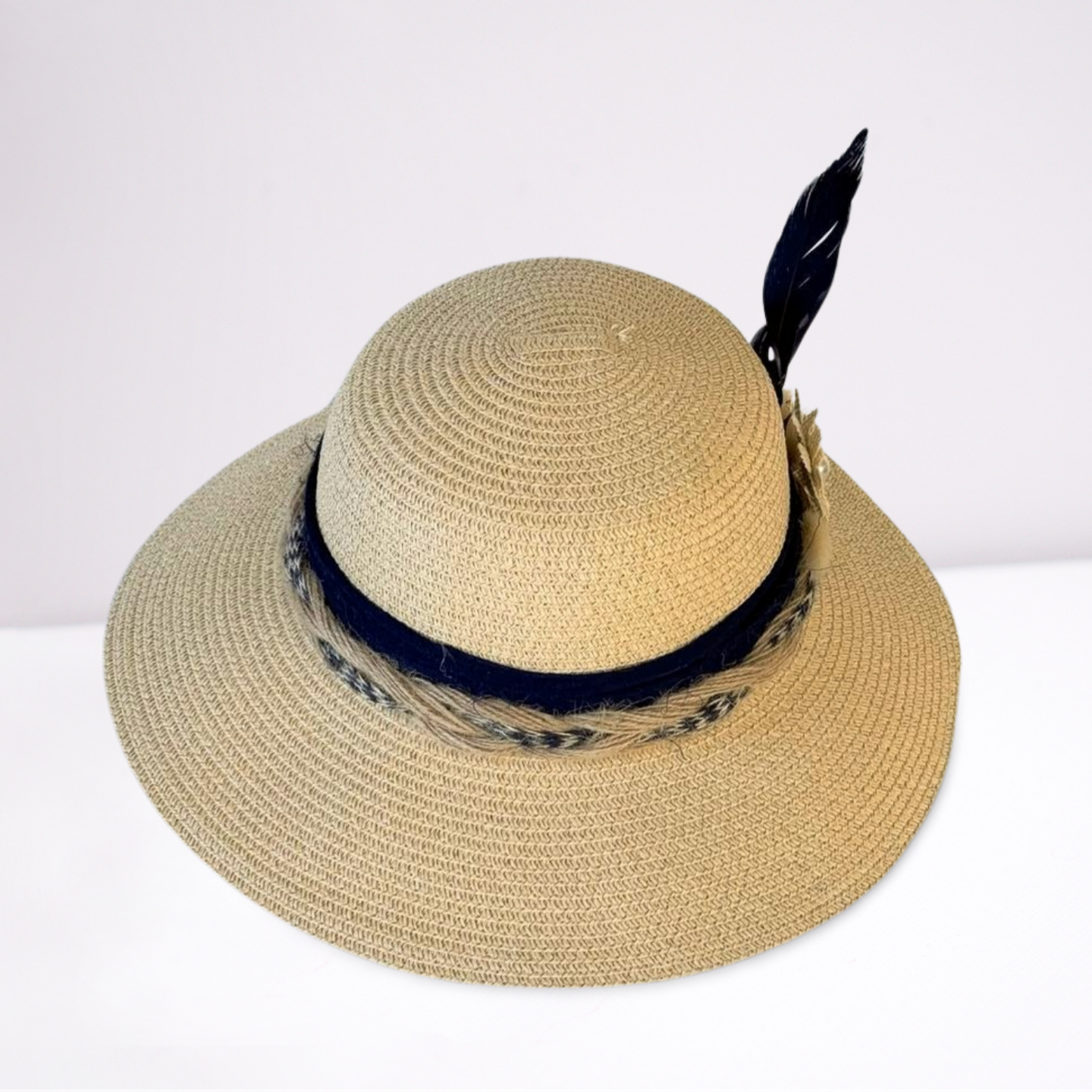 Cream Scarf Fedora Summer Hat