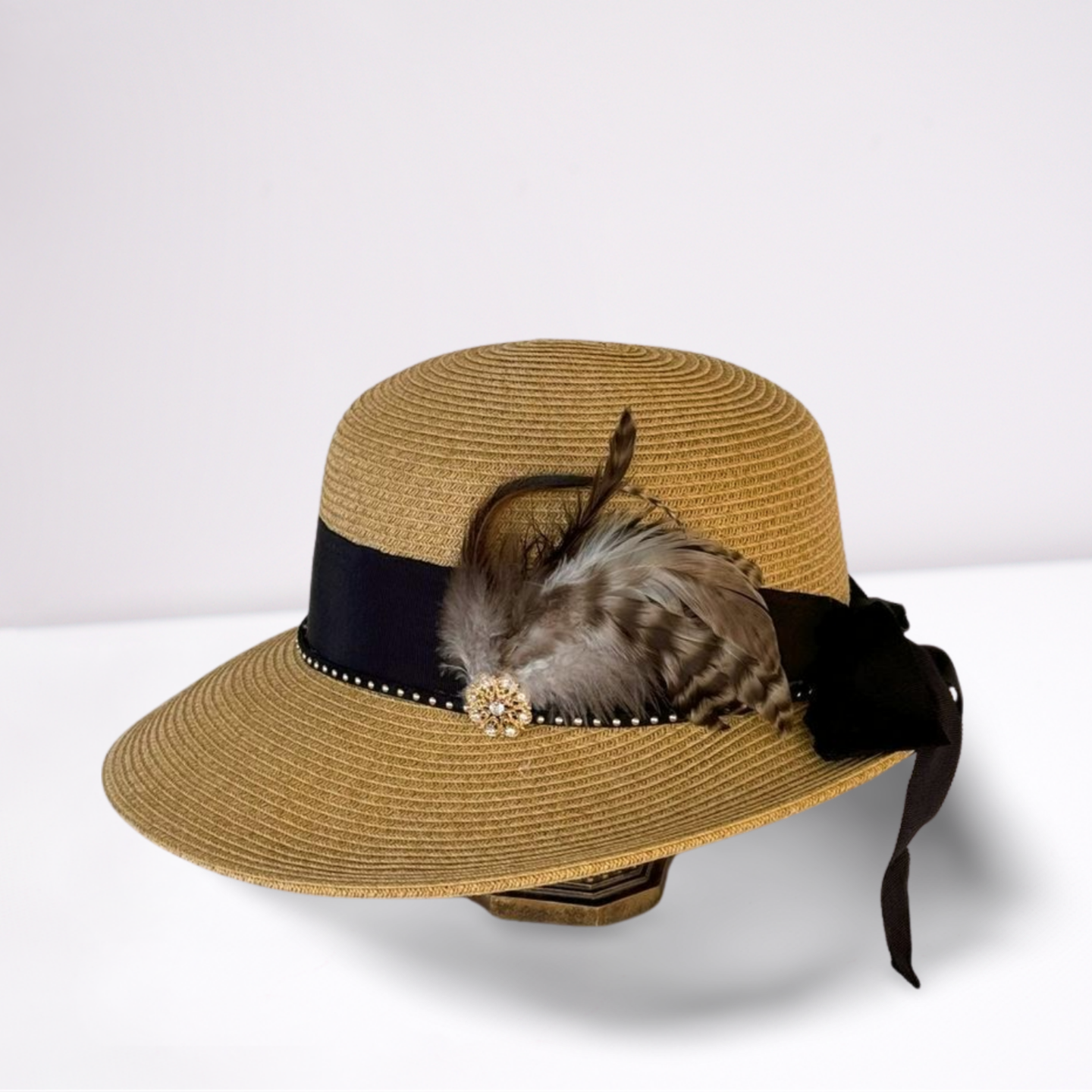 Scala Ribbon Band Fedora Summer Hat