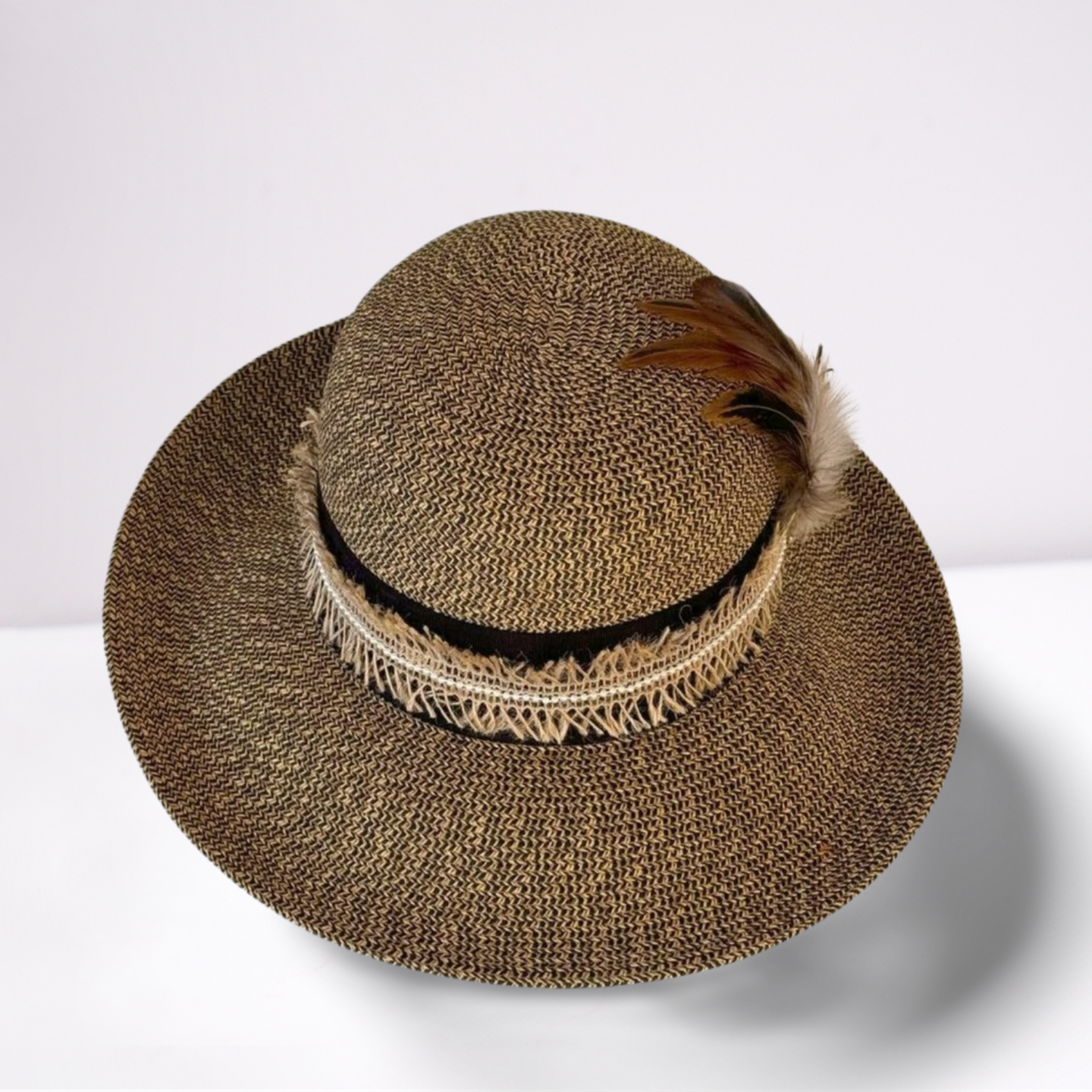 Scala Ribbon Band Boater Summer Hat