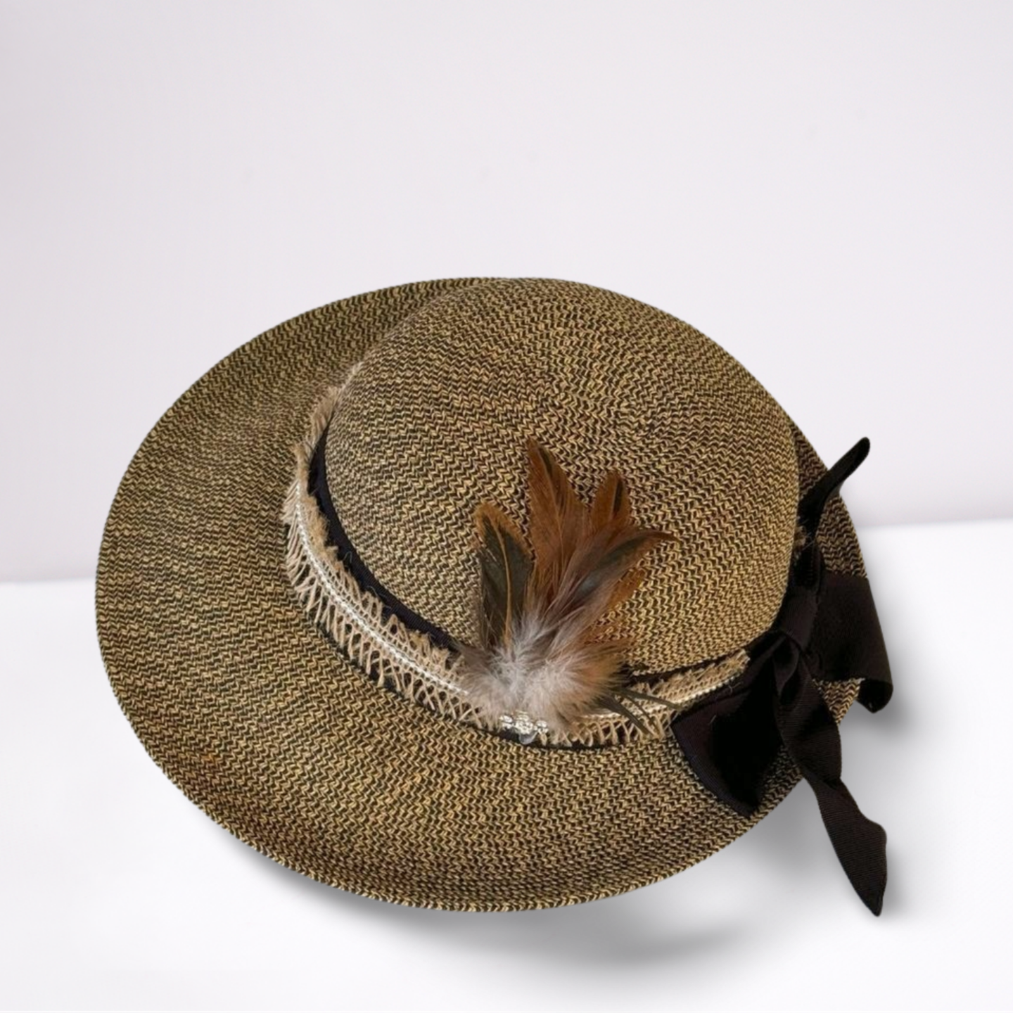 Scala Black Ribbon Fedora Summer Hat