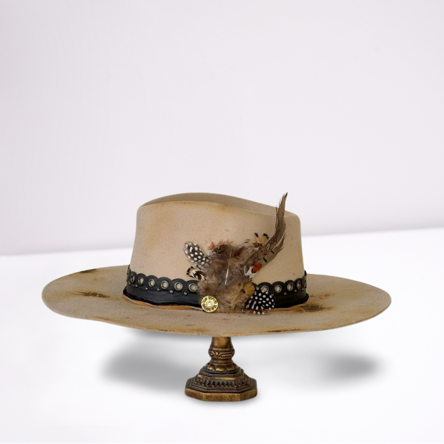 Twister Tan Distressed Leather Band Rancher Hat
