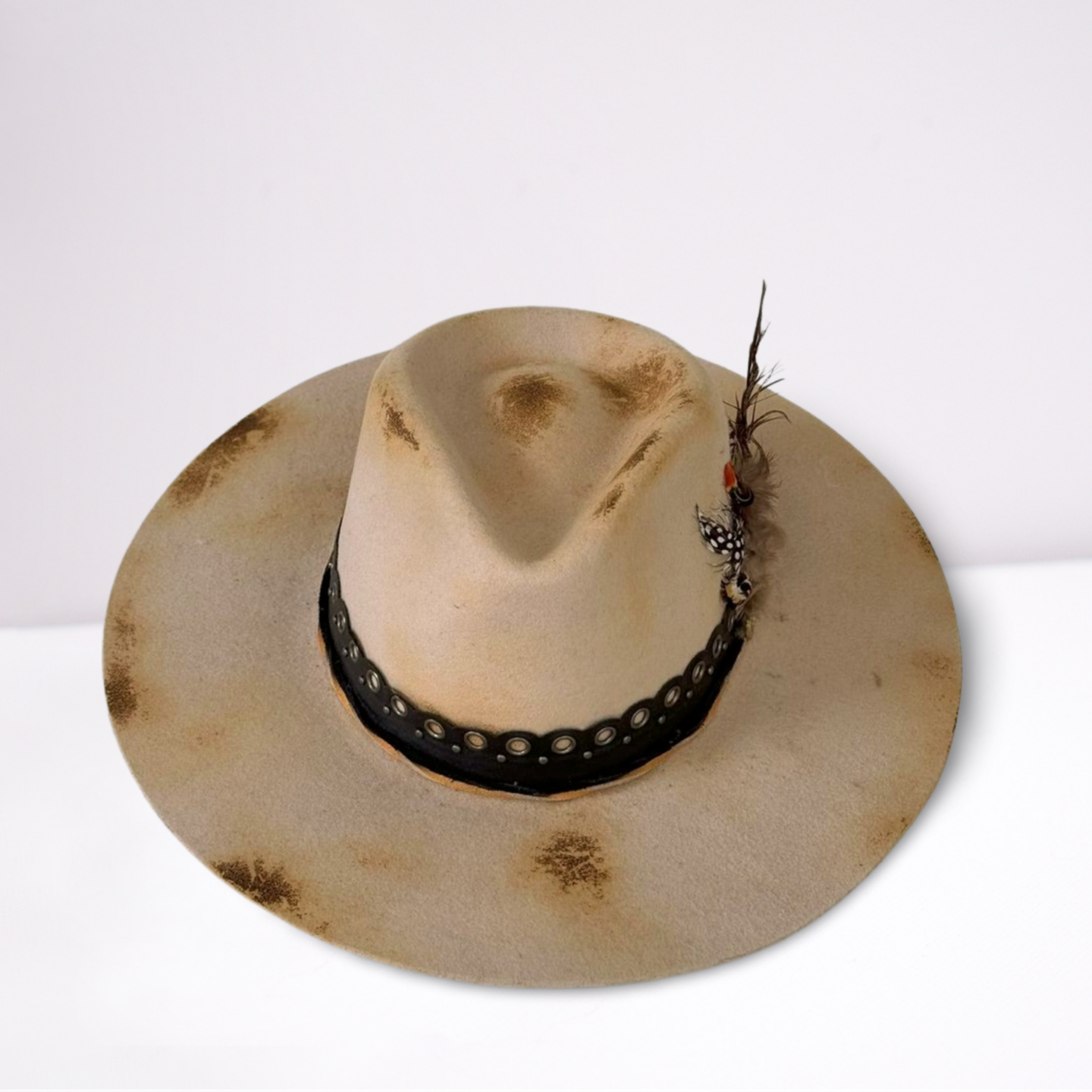 Twister Tan Distressed Leather Band Rancher Hat