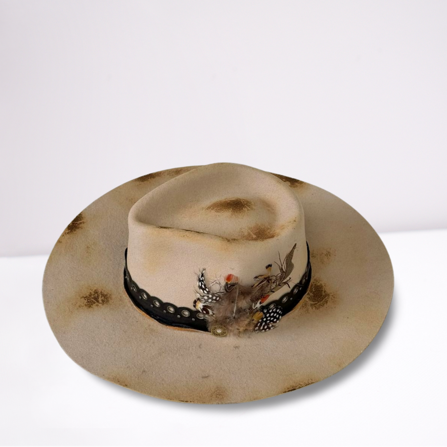 Twister Tan Distressed Leather Band Rancher Hat