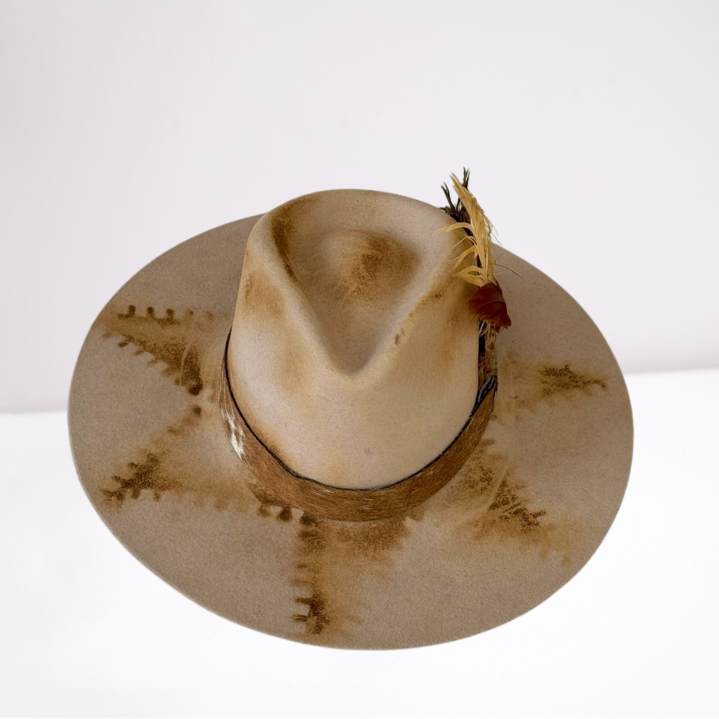 Twister Tan Distressed Cowhide Band Rancher Hat