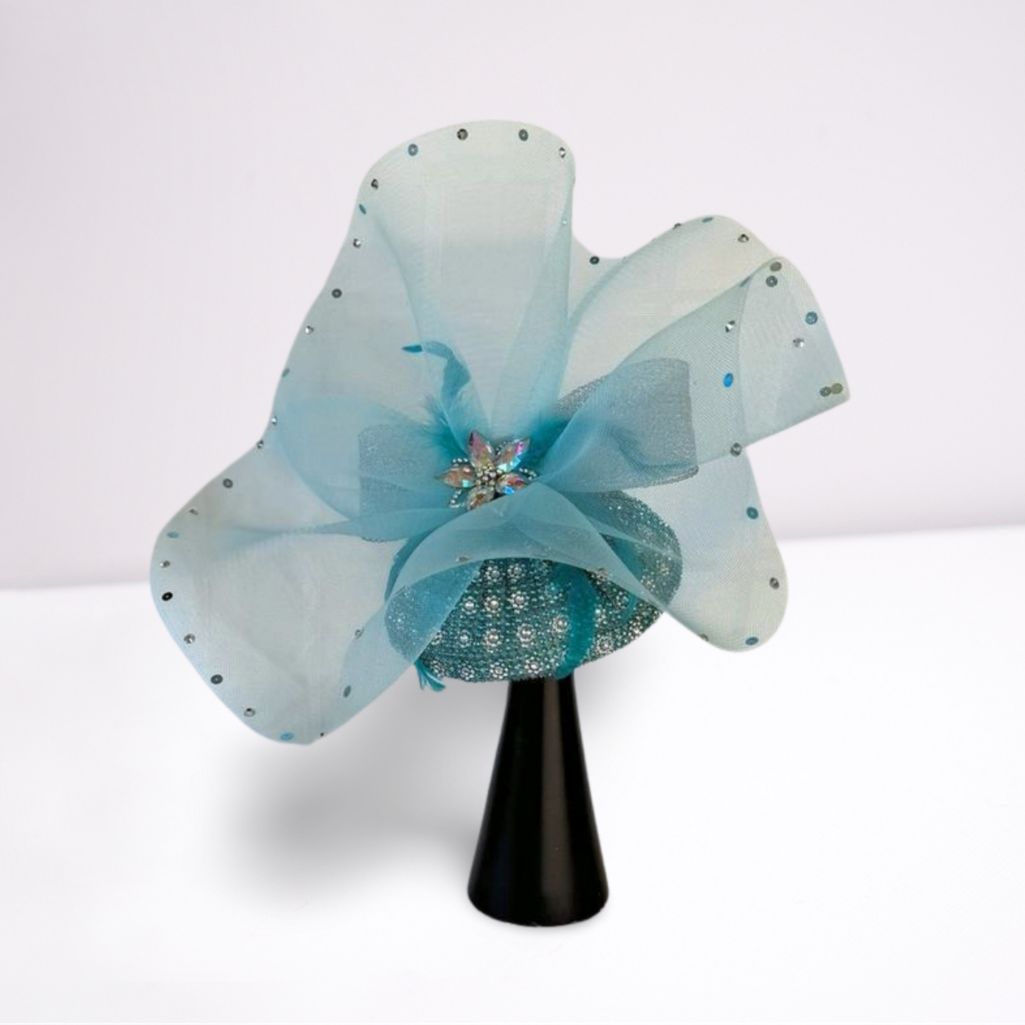 Crystal Veil Aqua Derby Hat-Animo Hat Company