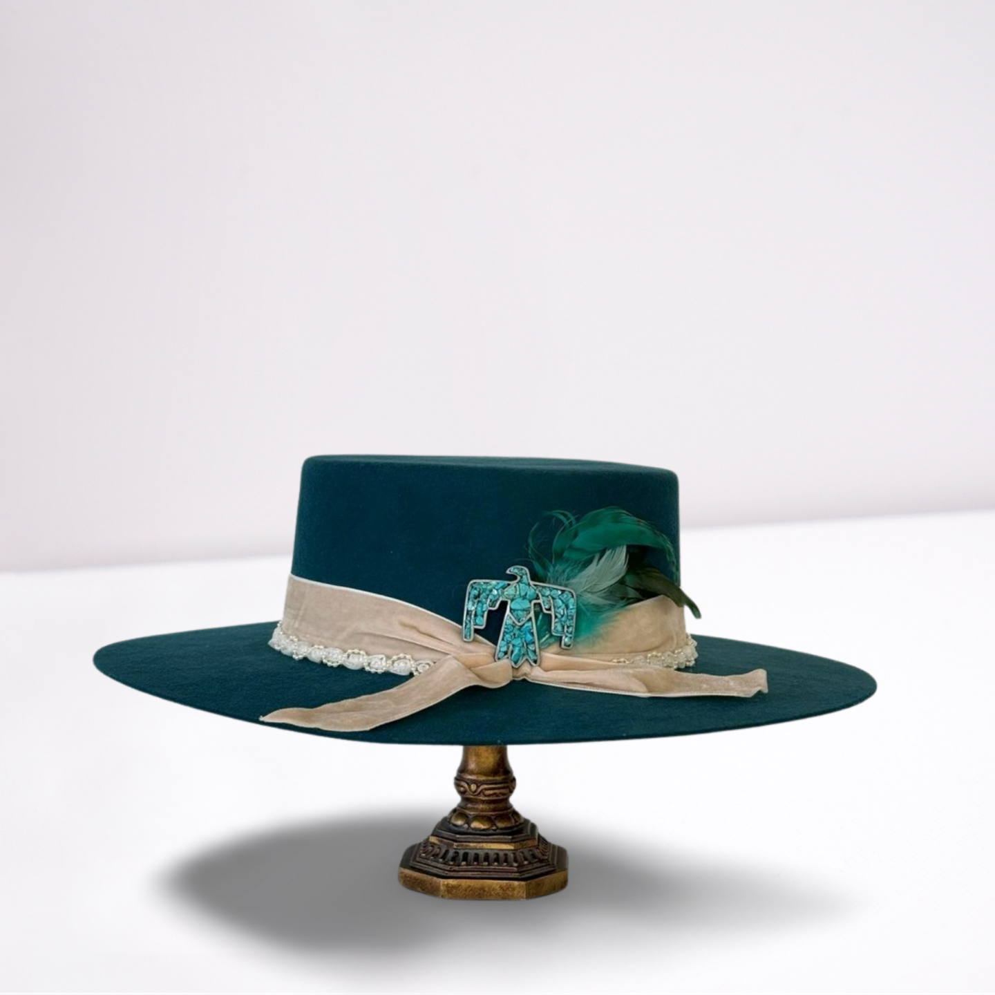 Velvet Cream Ribbon Band Bolero Hat