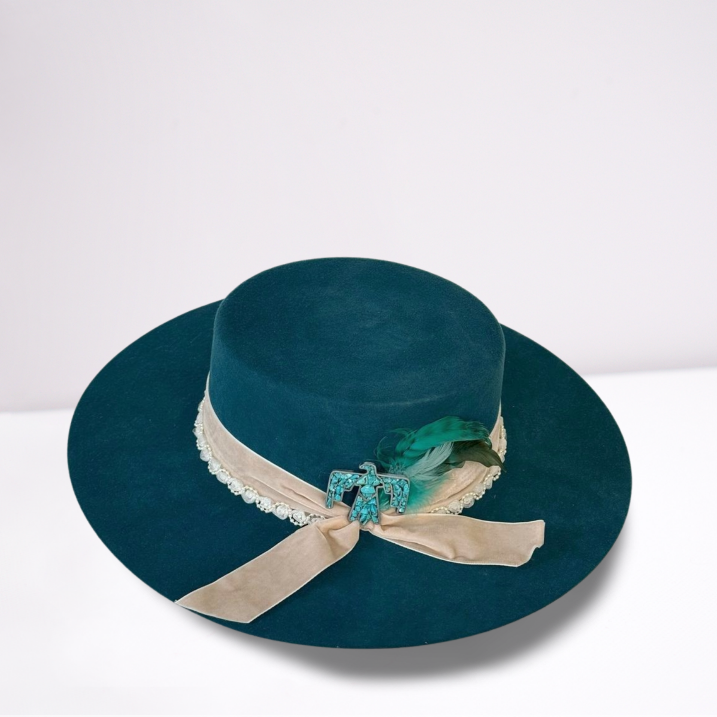 Velvet Cream Ribbon Band Bolero Hat