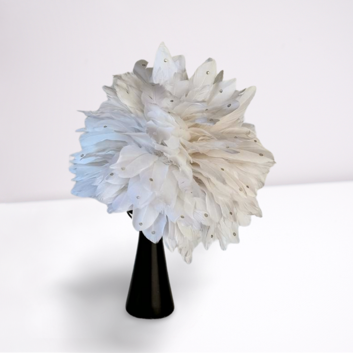 White Feathers Fascinator Derby Hat-Animo Hat Company
