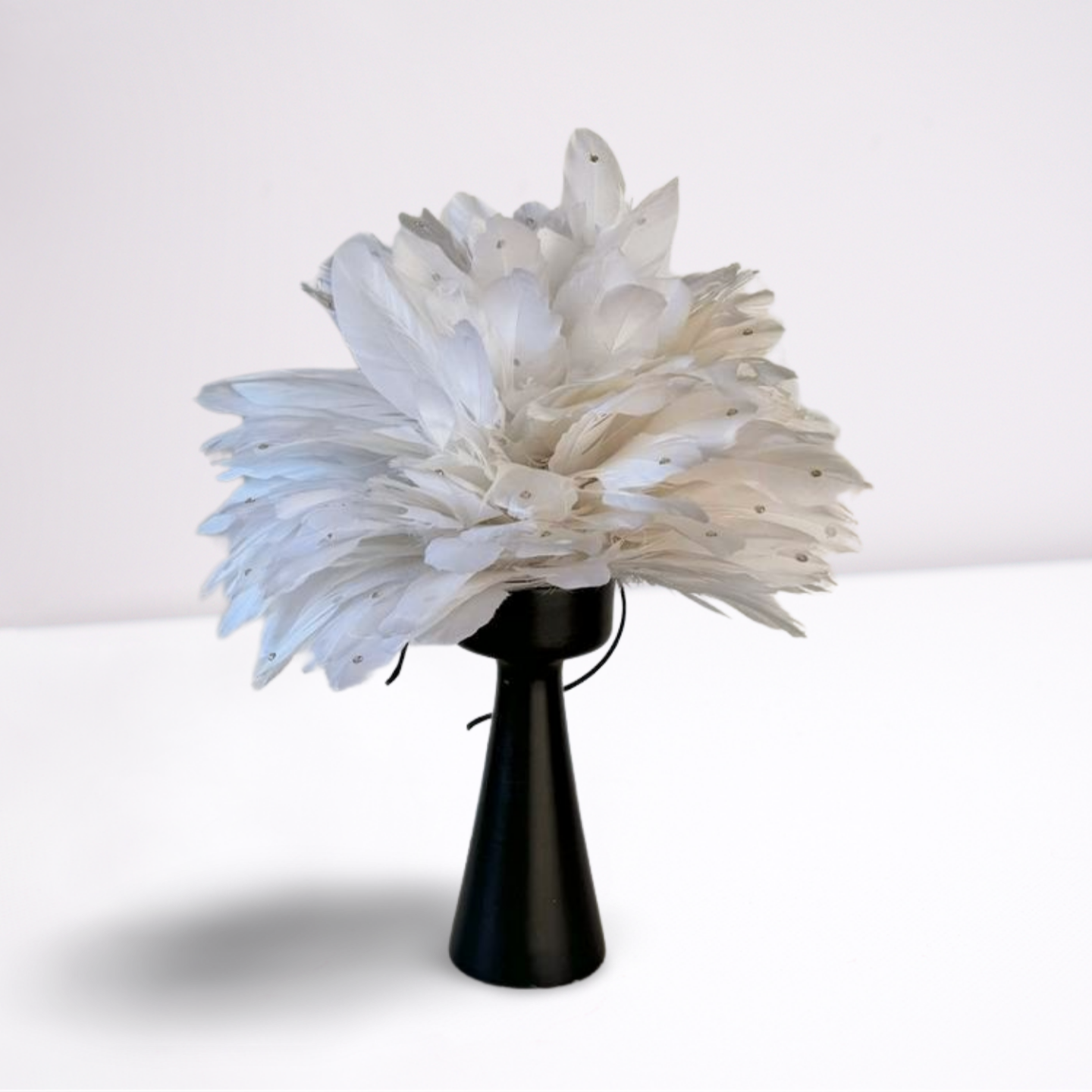 White Feathers Fascinator Derby Hat-Animo Hat Company