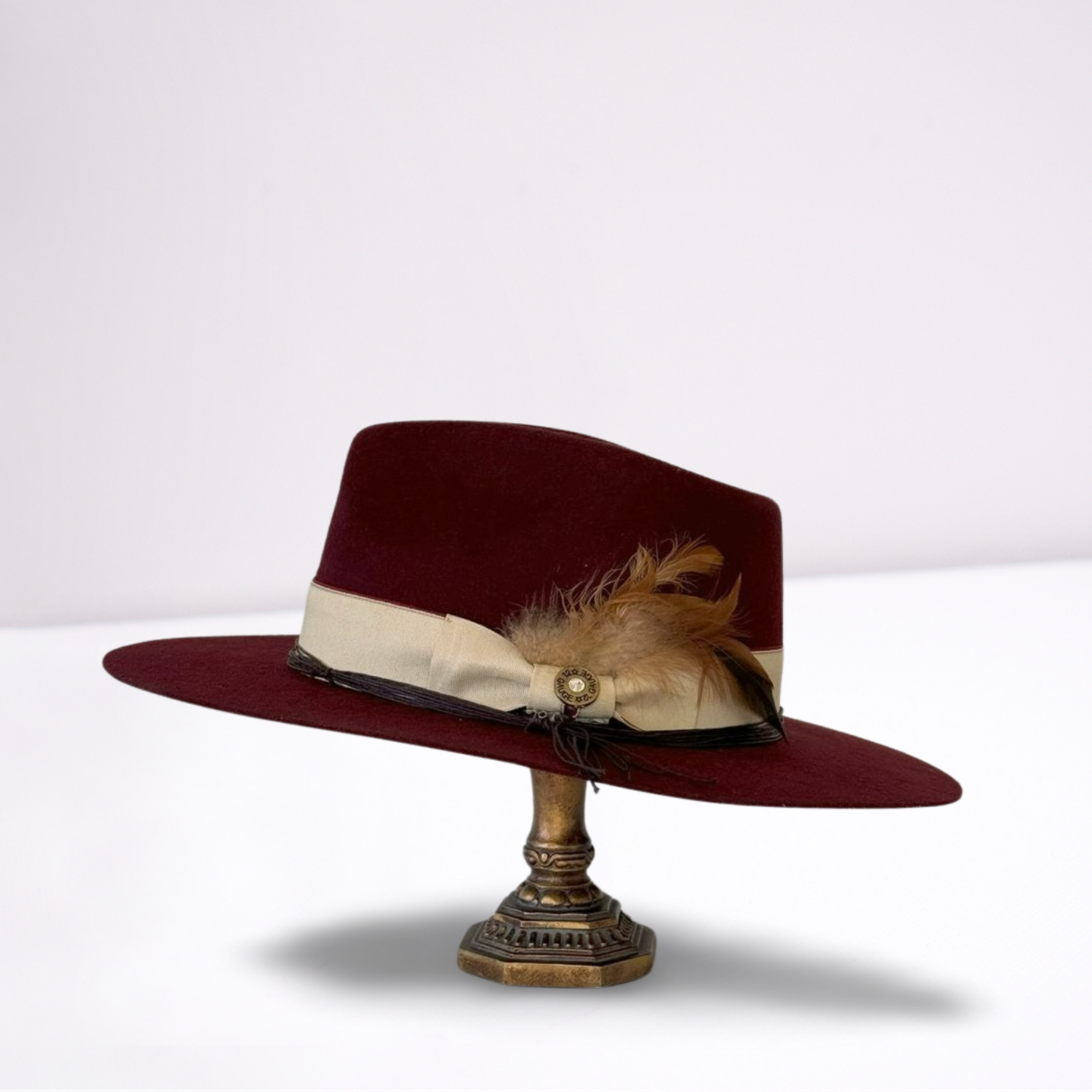 Wine Grasgrain Ribbon Band Rancher Hat