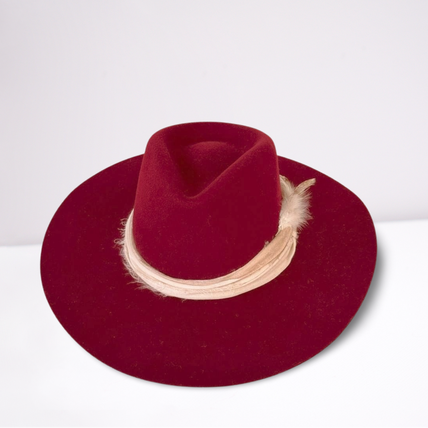 Twister Cream Scarf Band Feather Rancher Hat