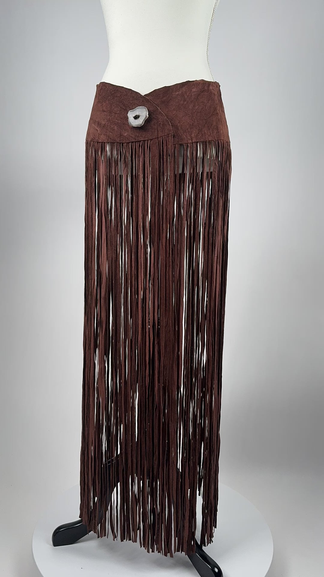 Long Suede Fringe Belt