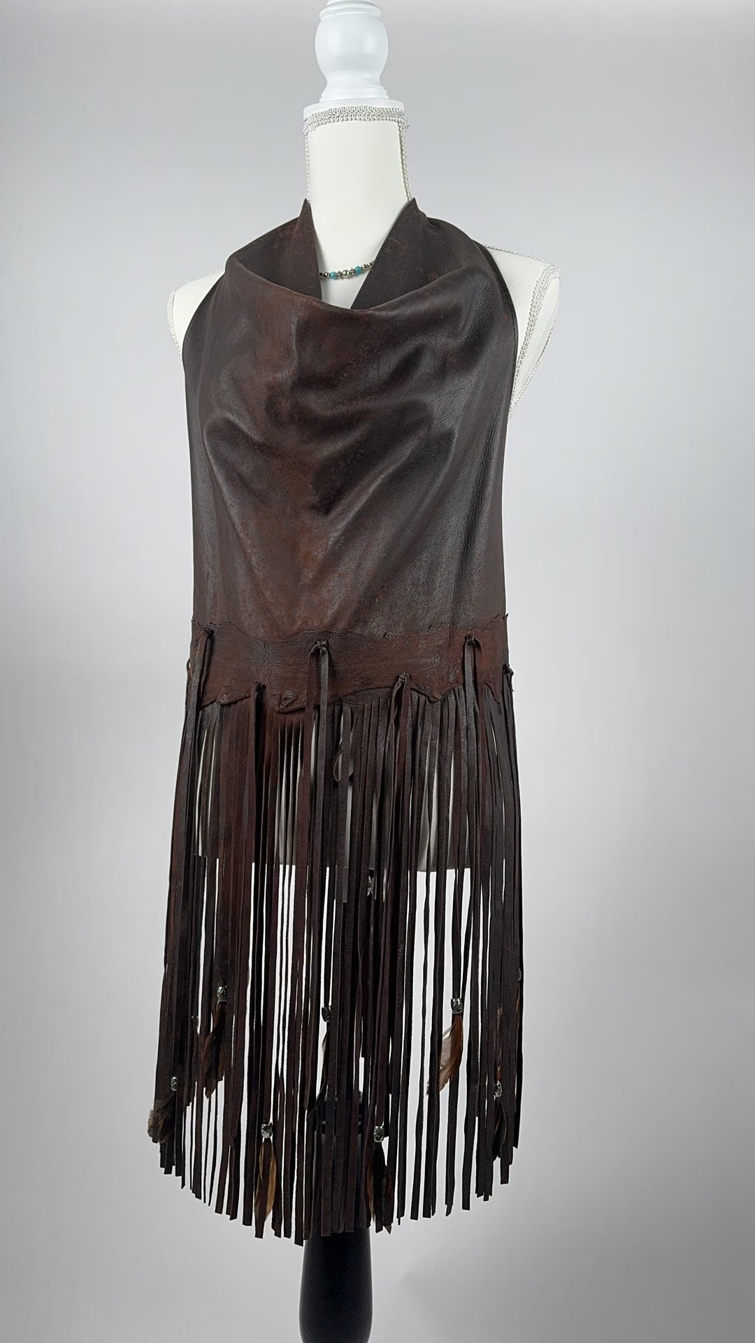 Sheepskin Cowl Neck Halter Top