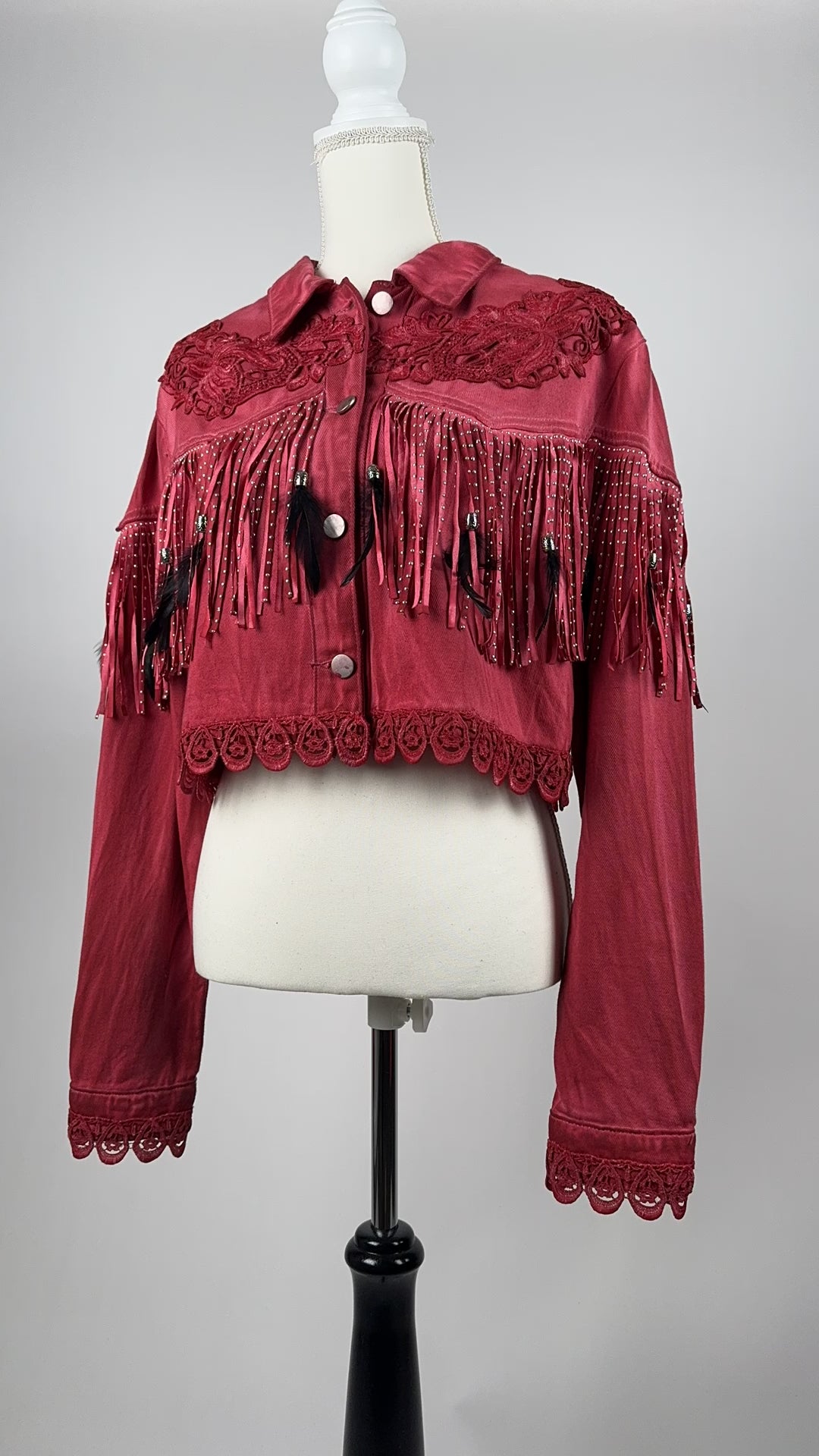 Denim Distressed Bolero Jacket