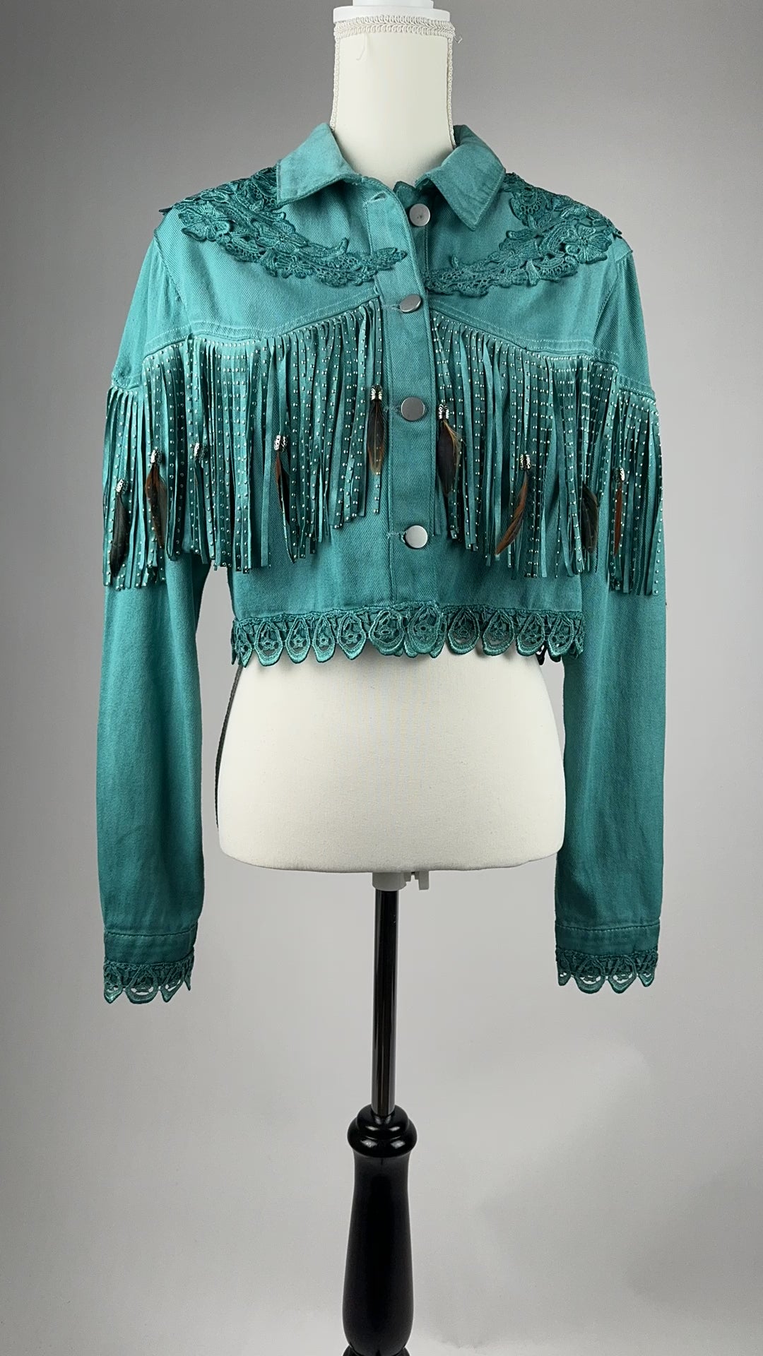 Denim Distressed Bolero Jacket