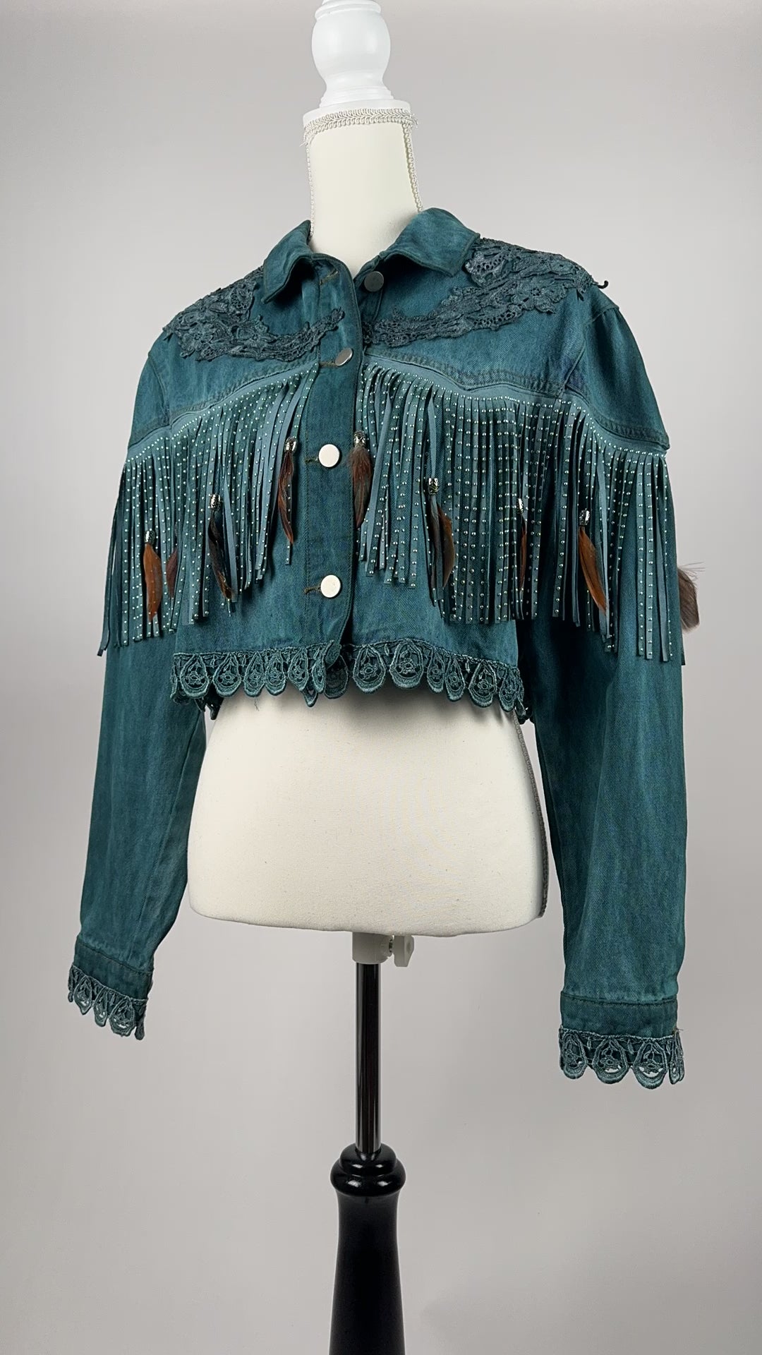 Denim Distressed Bolero Jacket