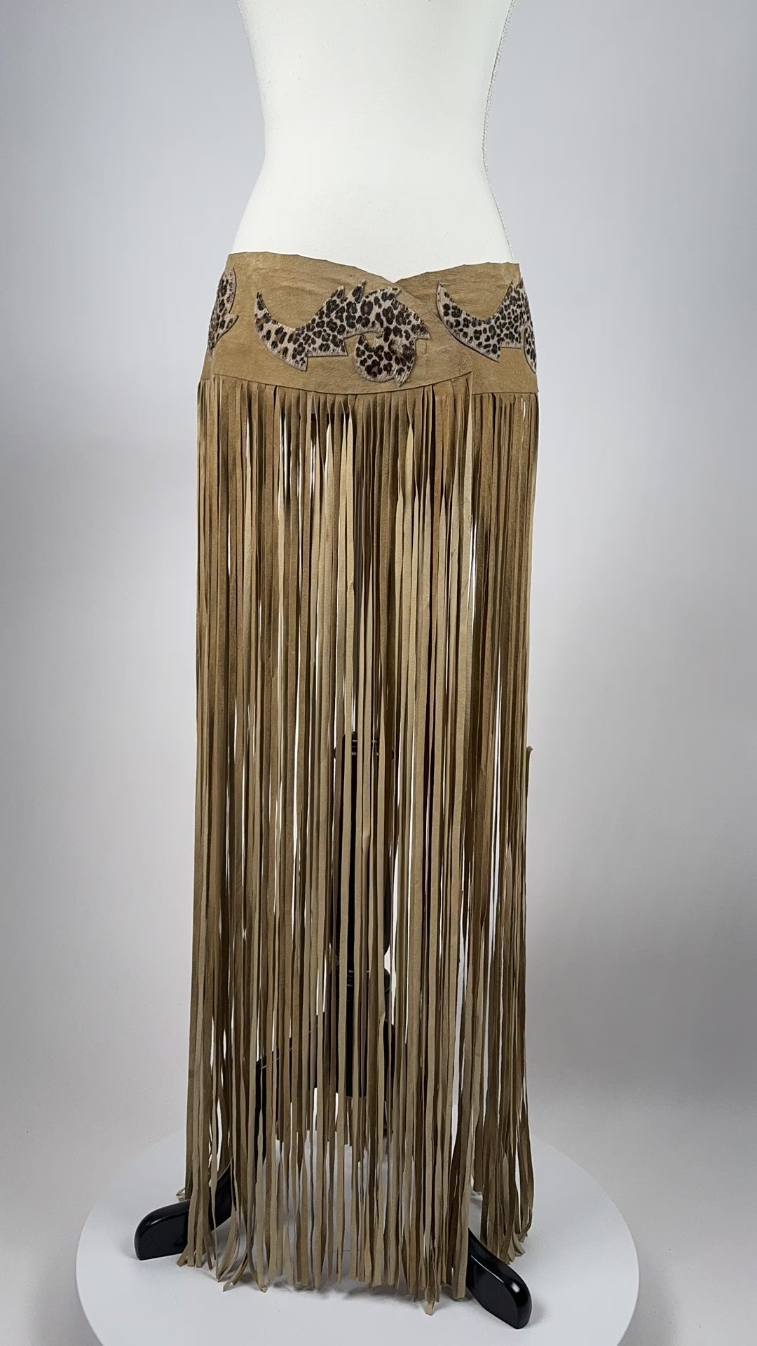 Boar Suede Long Fringe Belt
