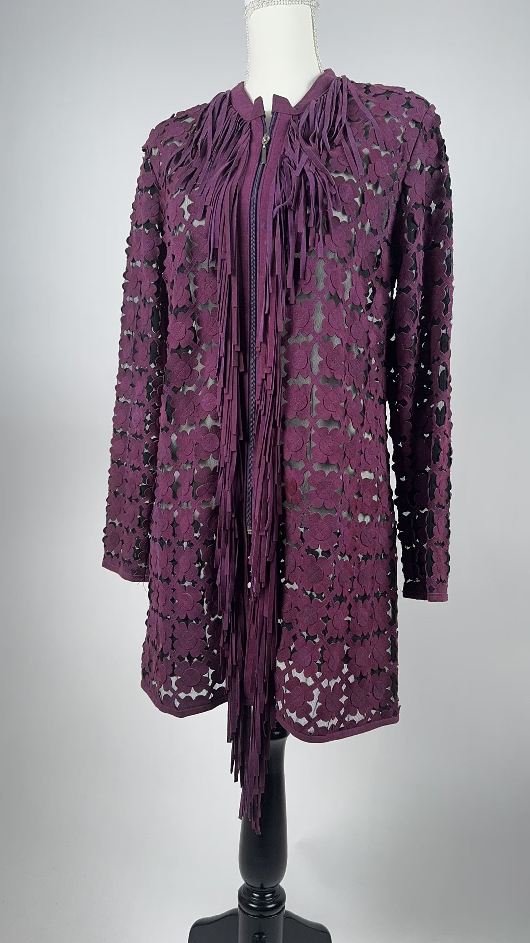 Long Sleeve Jacket with Front Fringe