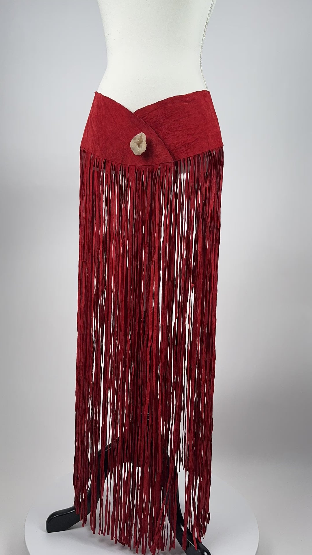 Boar Suede Long Fringe Belt