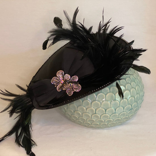 Black Fascinator - Light Weight Head piece Perfect for Derby-Animo Hat Company